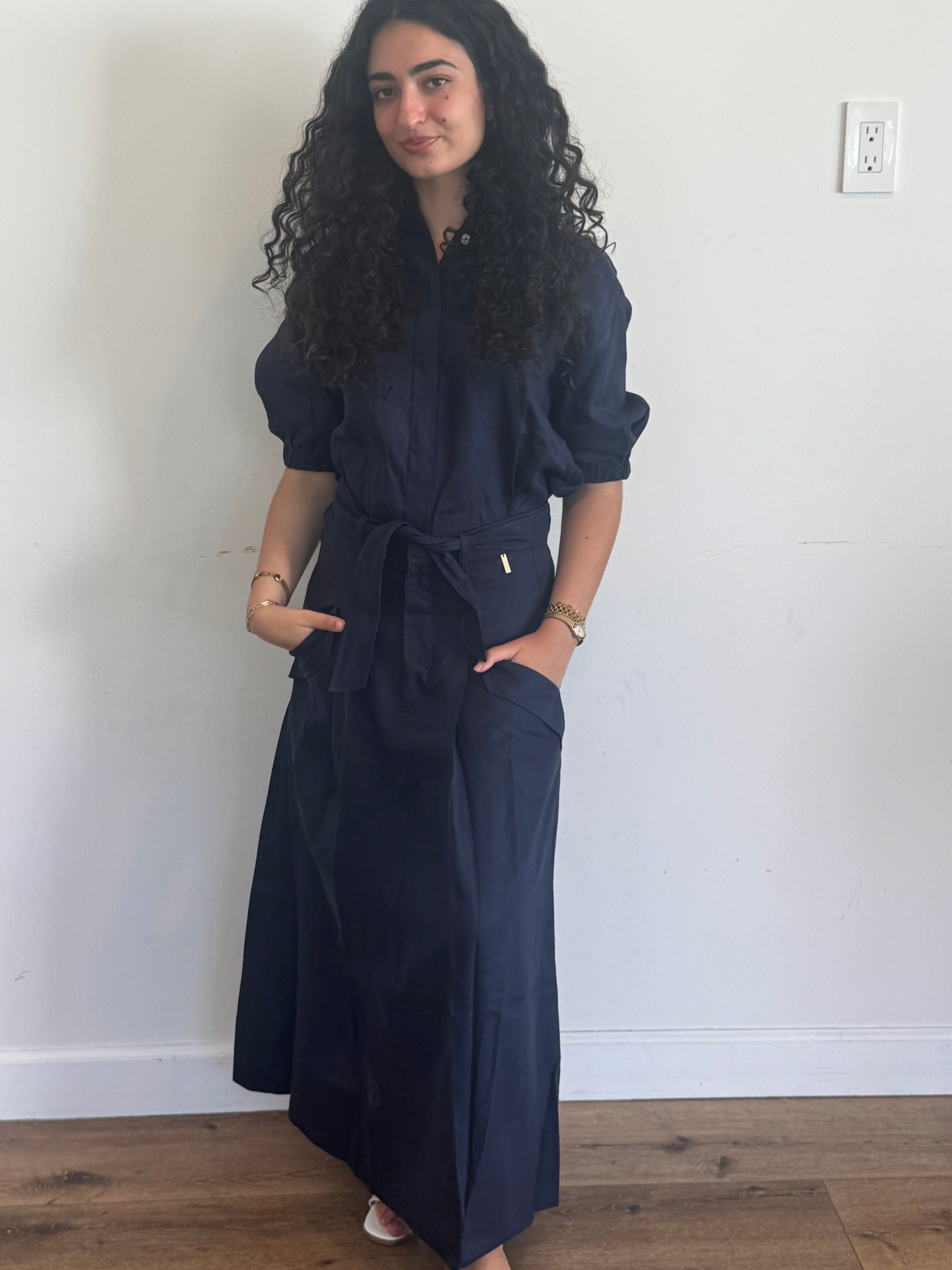 Paz Linen Set with Mar Shirt Navy
