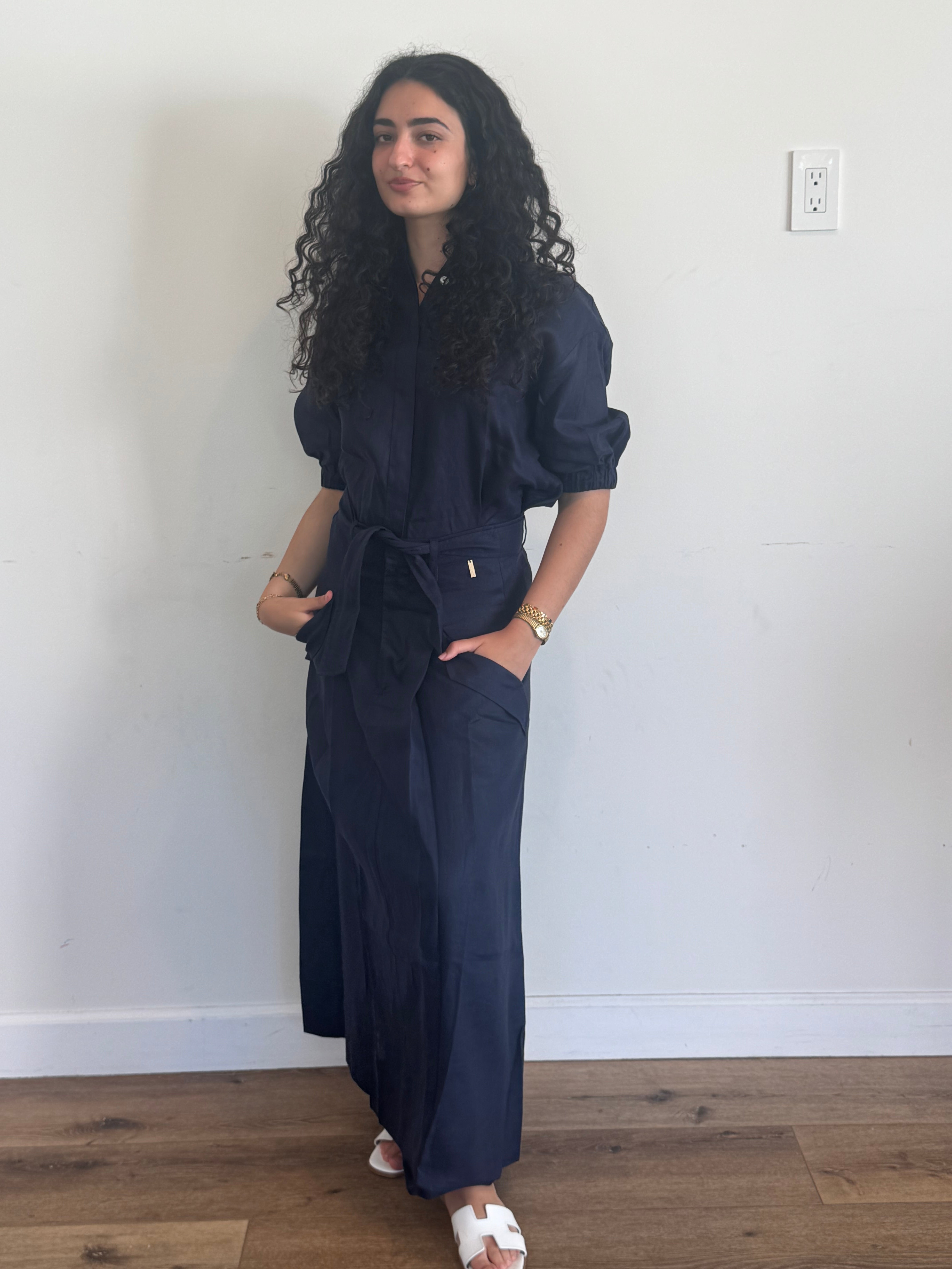 Paz Linen Set with Mar Shirt Navy