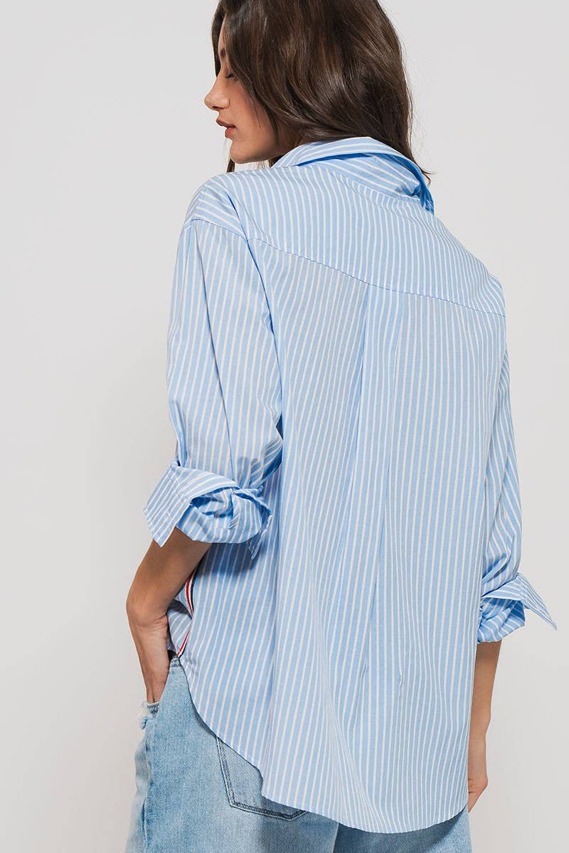 Striped Twill Button down