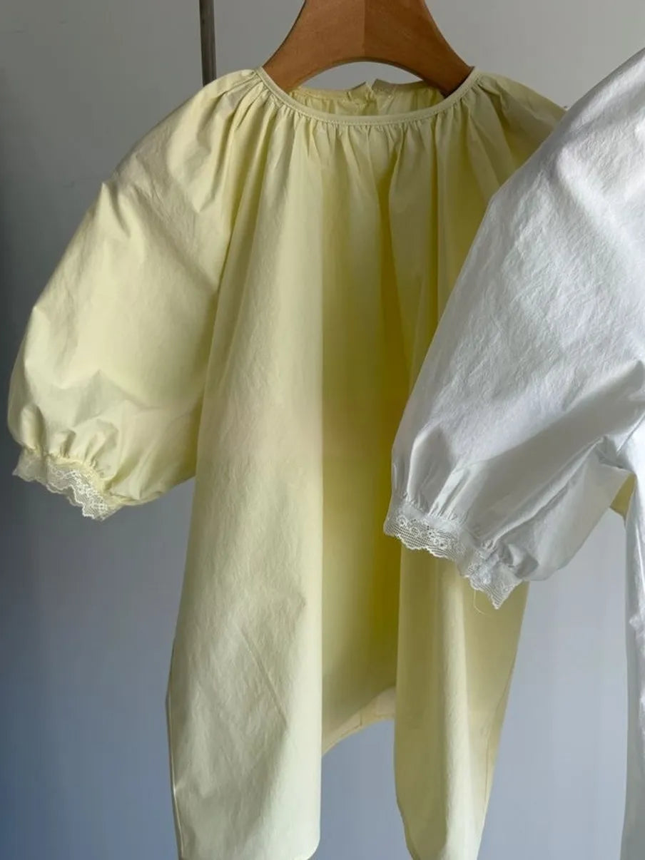 Sylvie Lace-Trim Blouse - butter