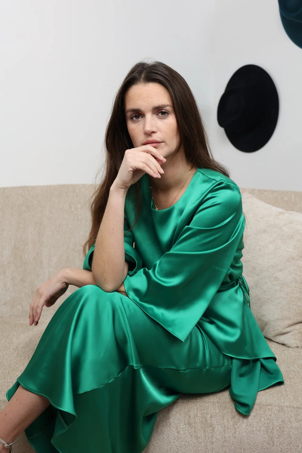 Nurit silk set - green