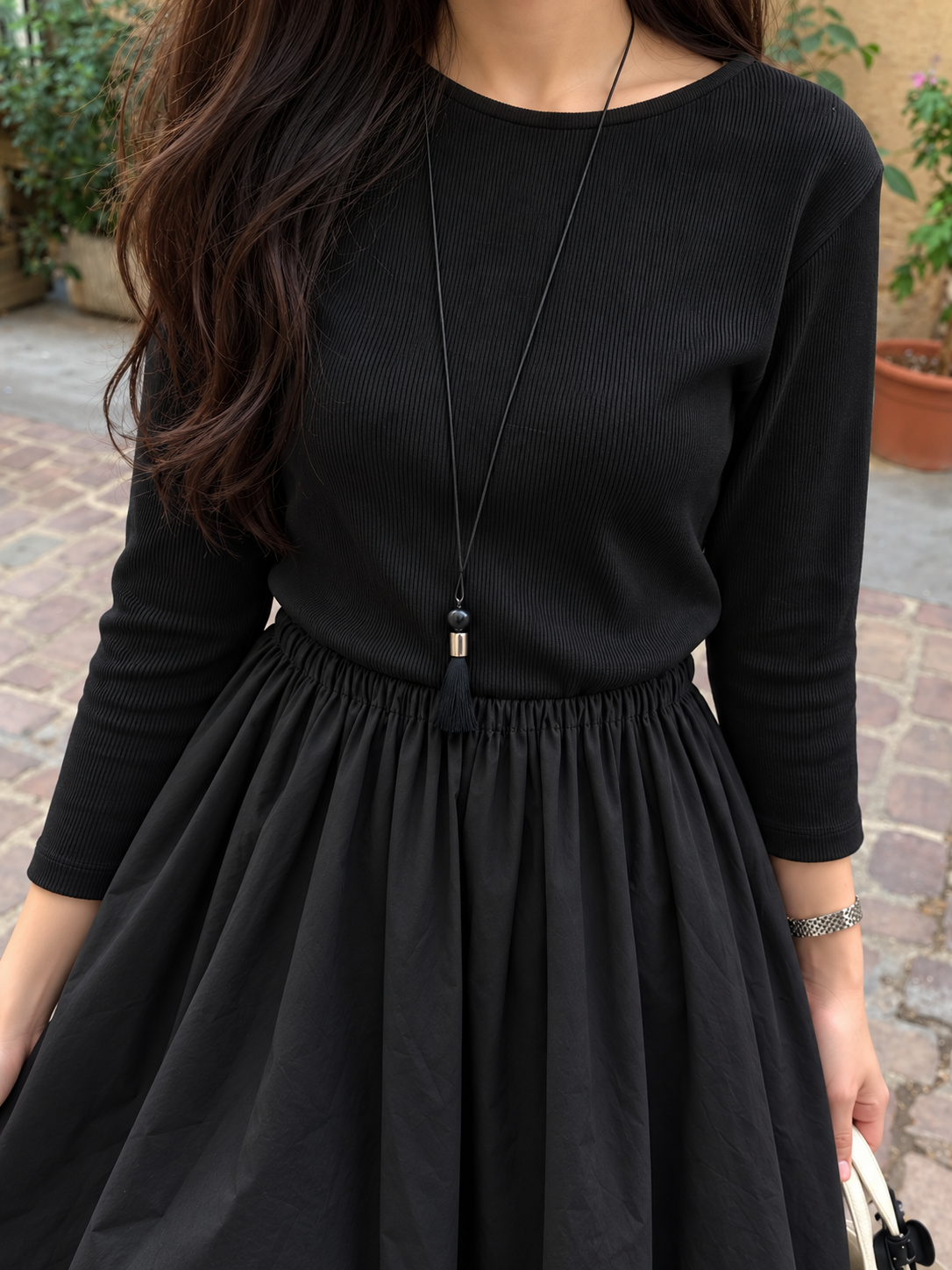 Remi rib Dress Black