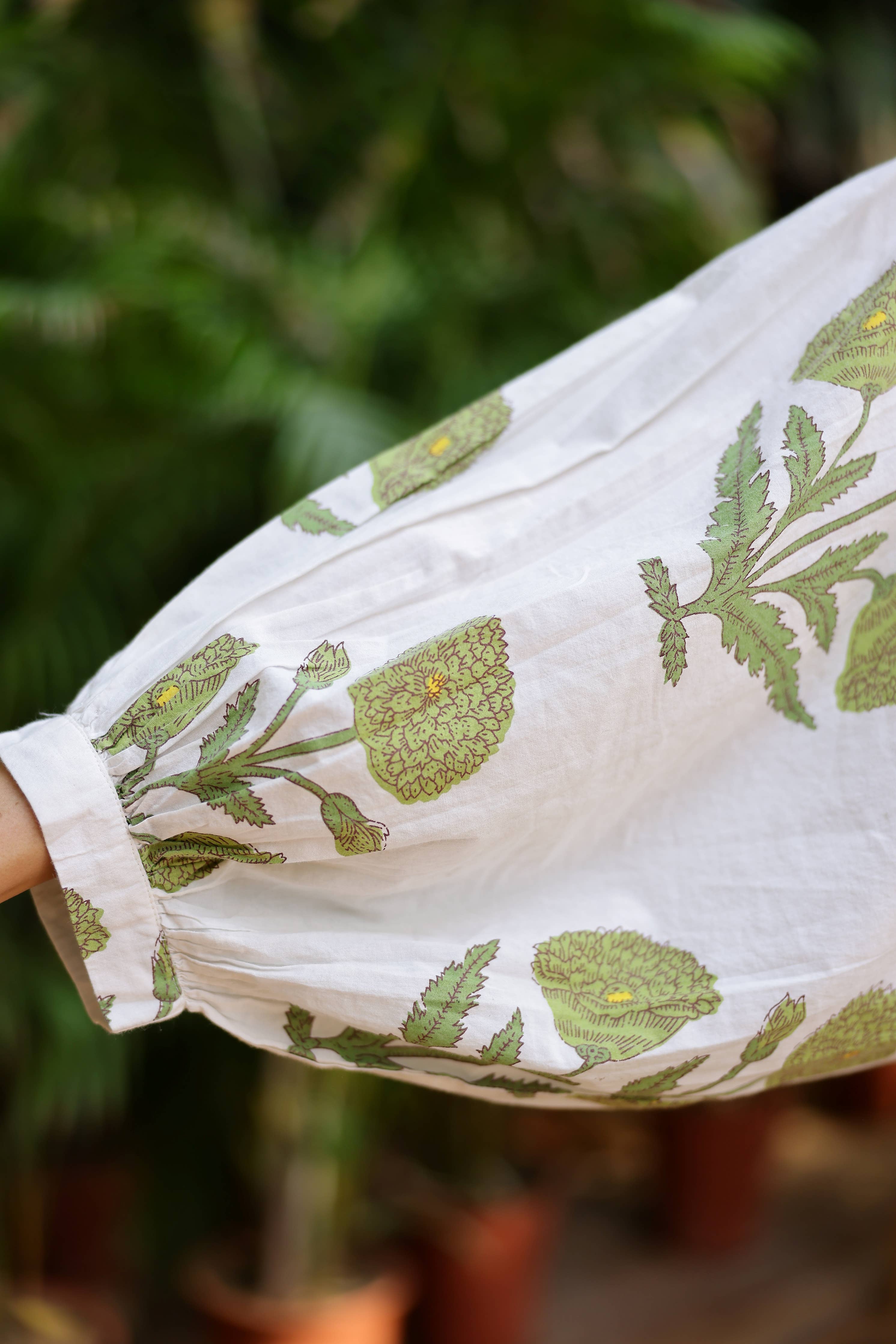 Taj Maxi Dress - Green Flower