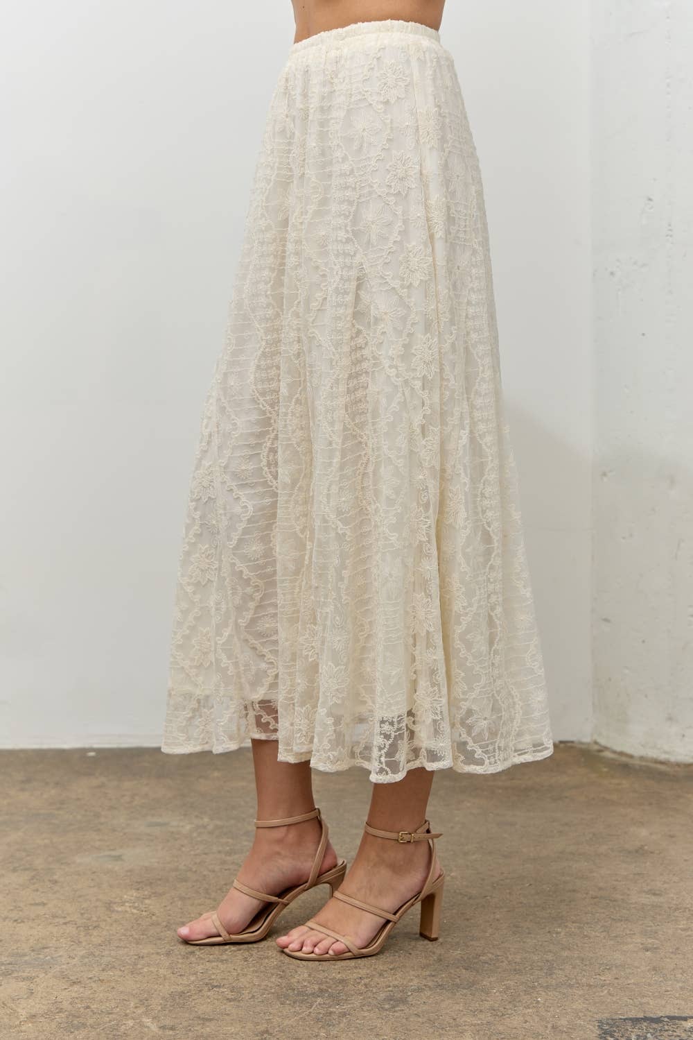 Cordelia Lace Midi Skirt - Multi