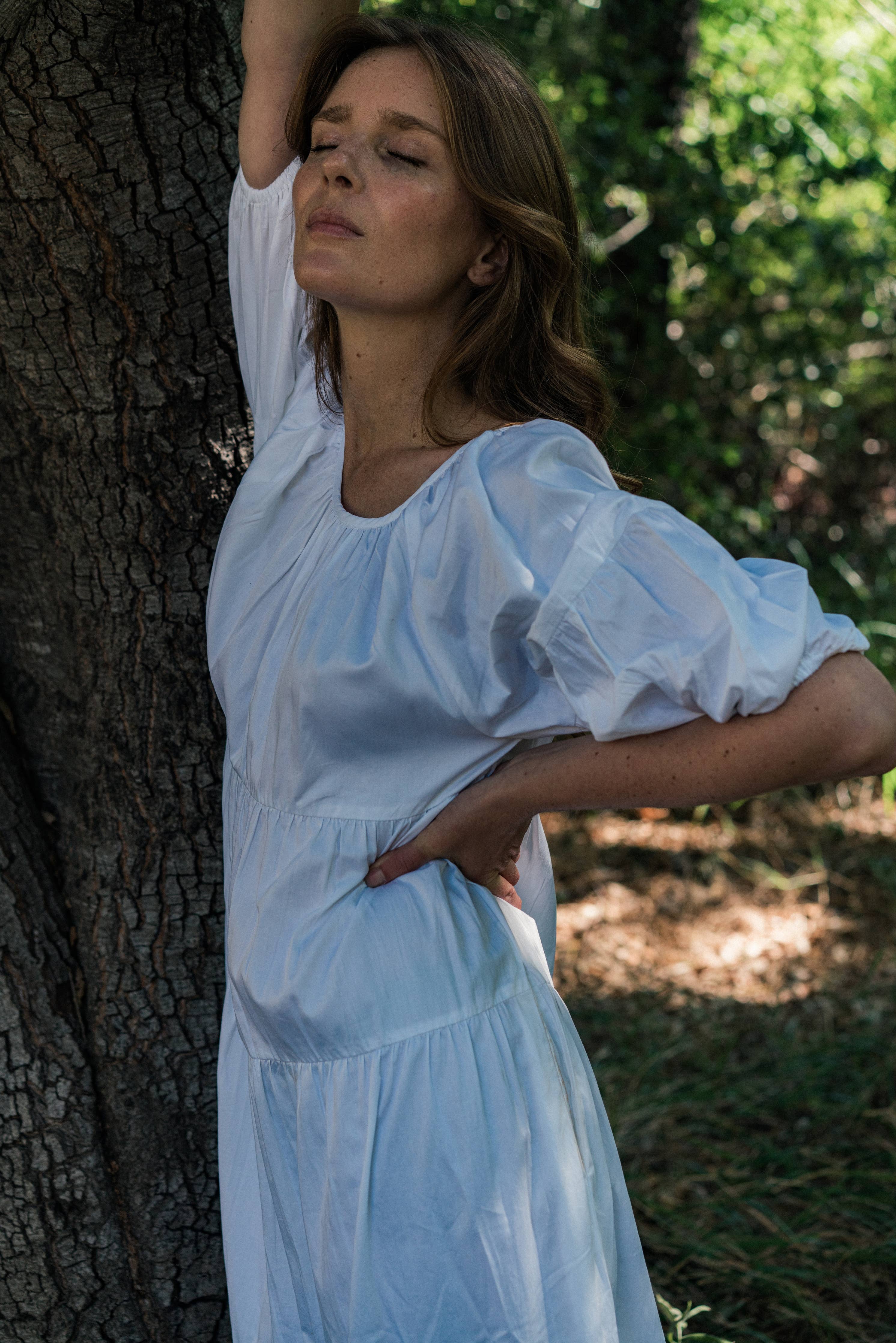 Voluminous Tiered Maxi Dress - White