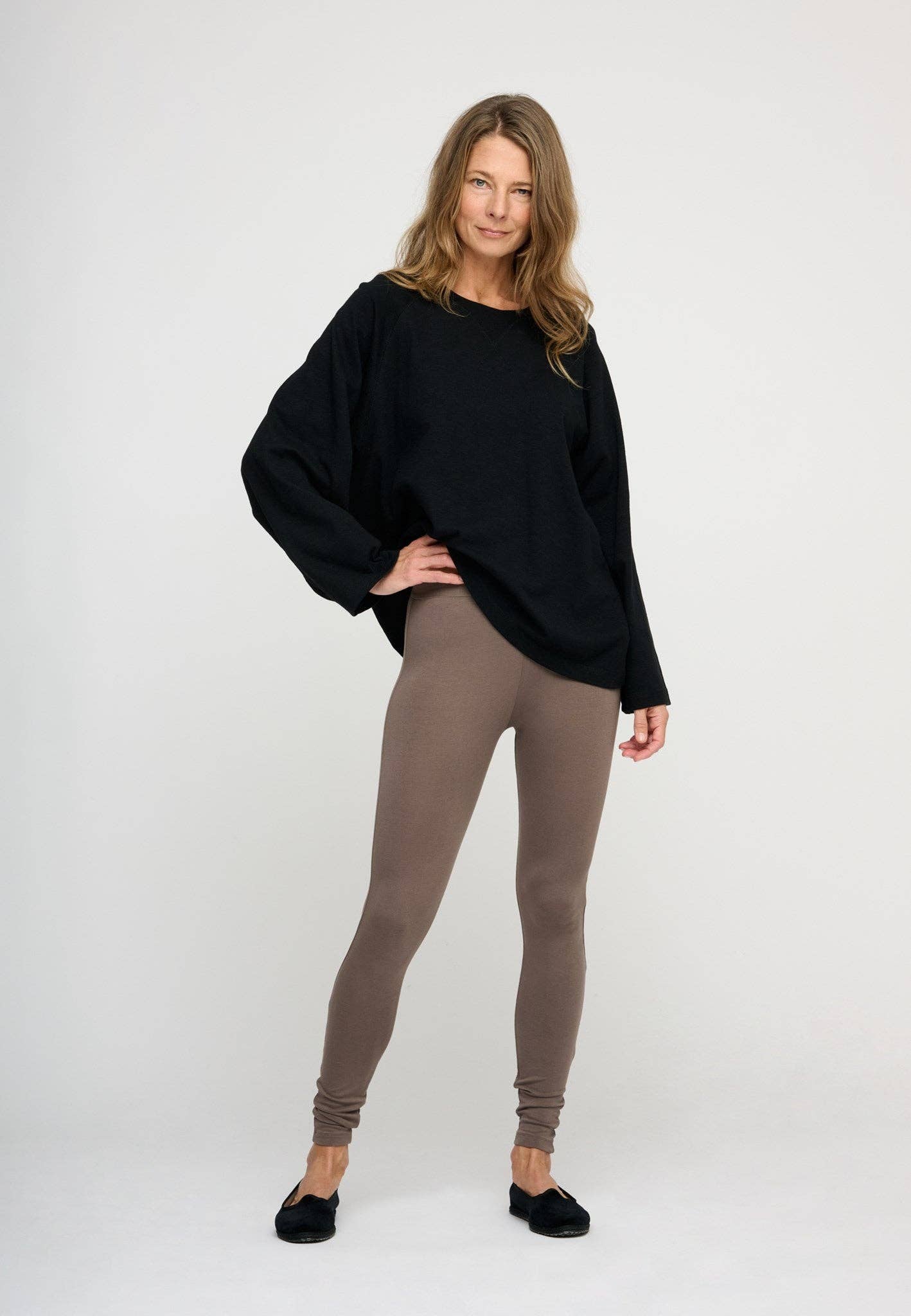 Smooth leggings - dark taupe