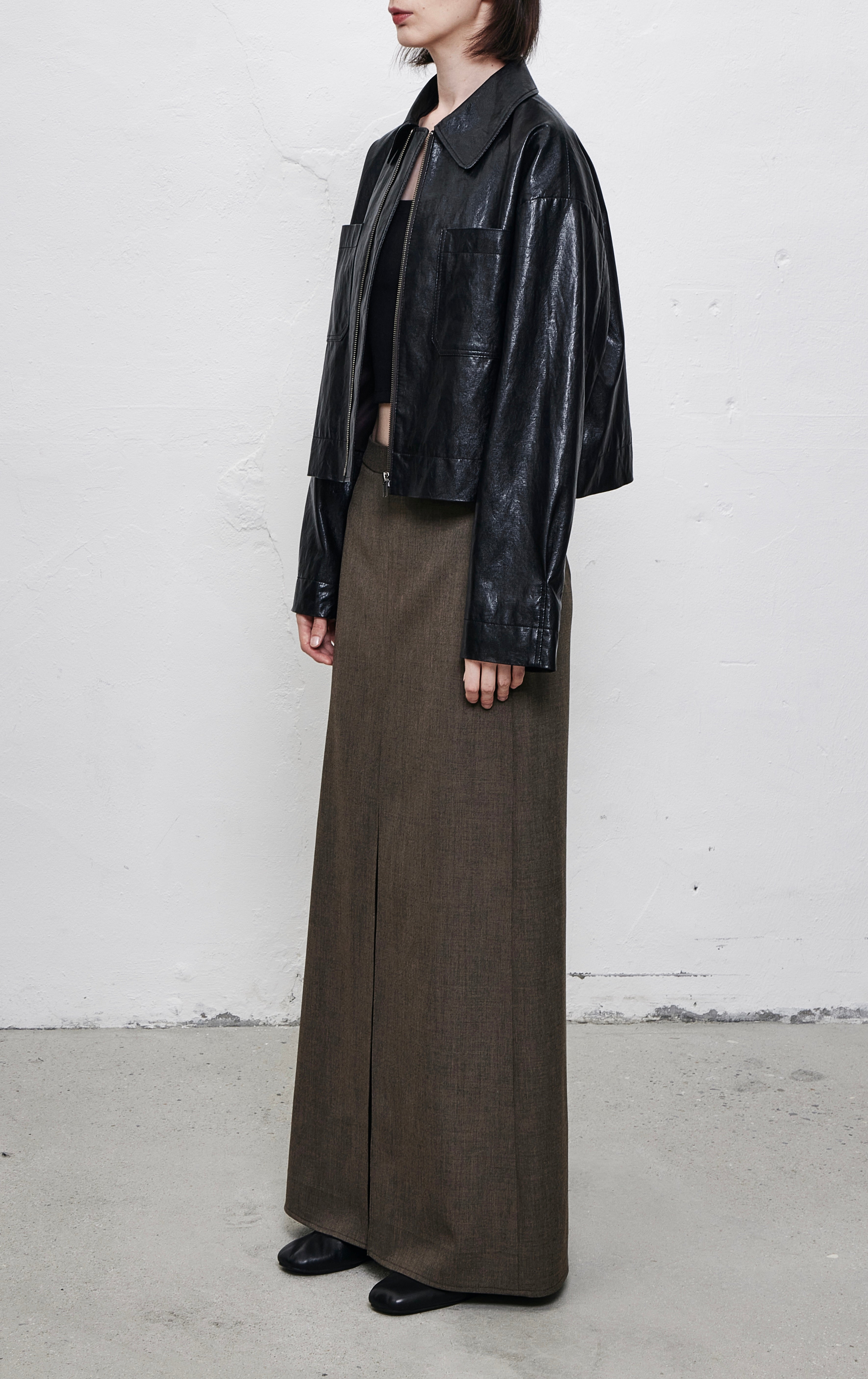 Divided Maxi Skirt Khaki