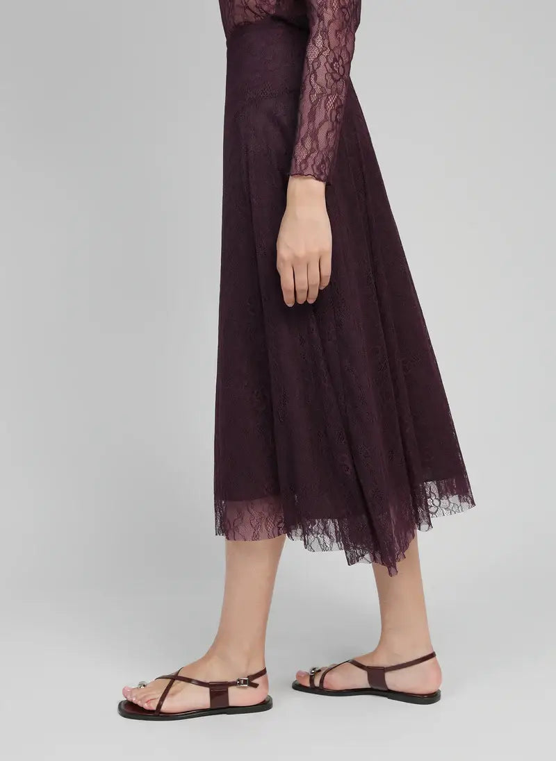 Juney Midi Skirt - Plum