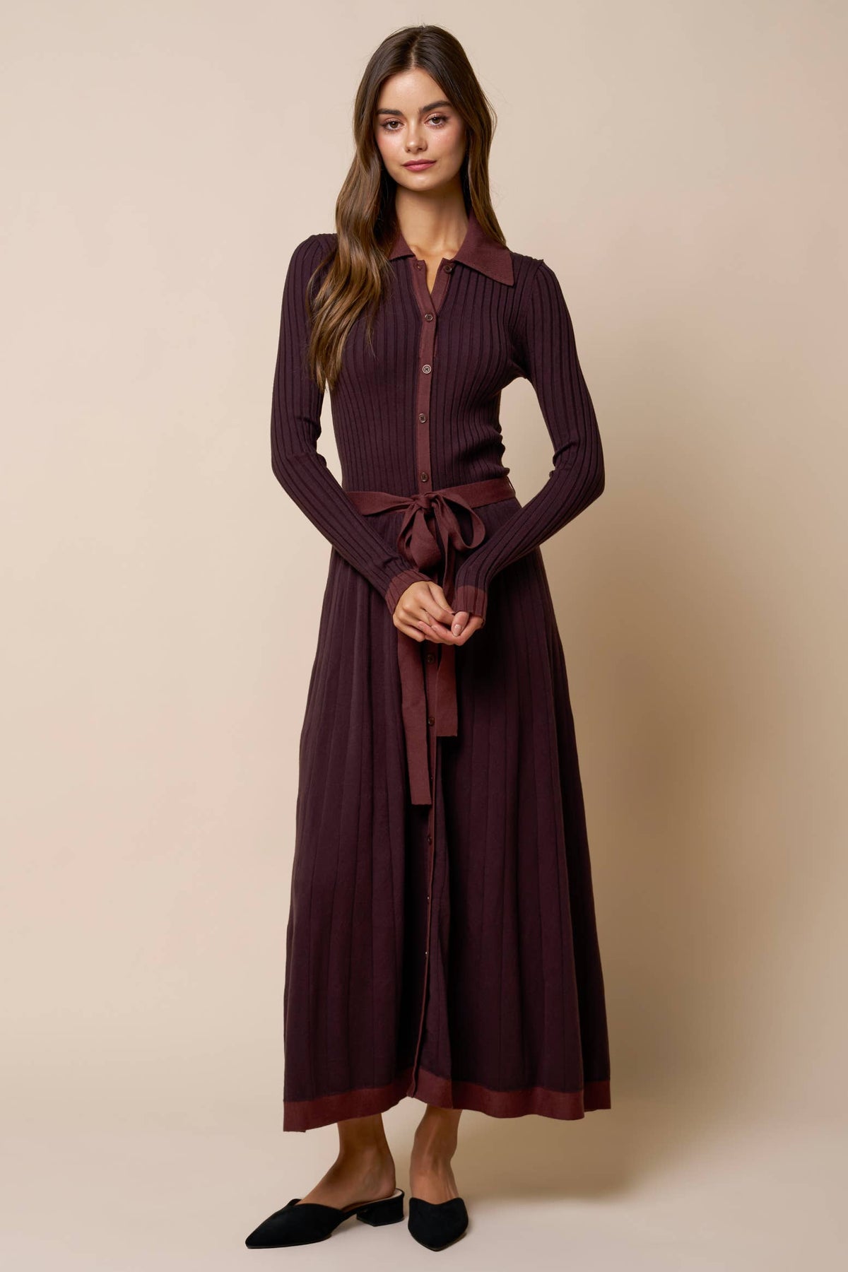 Collete Ribbed Knit Midi Dress