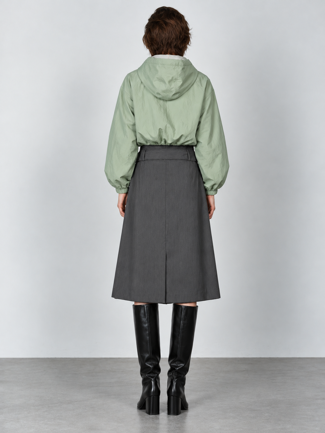 Sutton Belted Skirt Grey