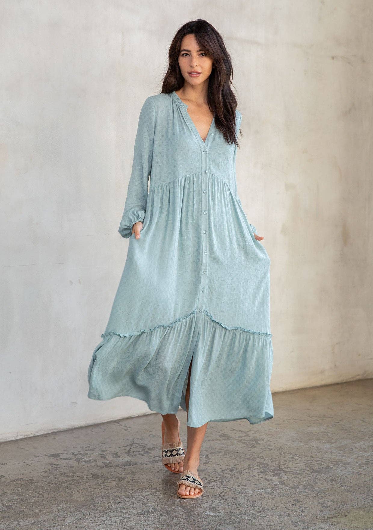 Jacqui Maxi Dress - Dusty Teal