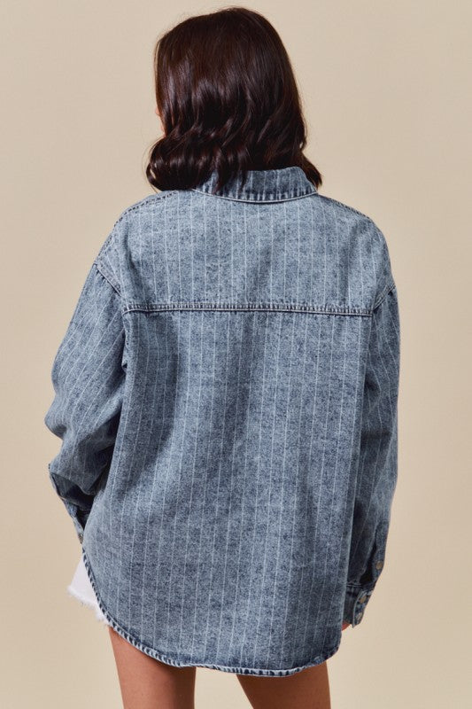 Alle Stripe Denim Shacket