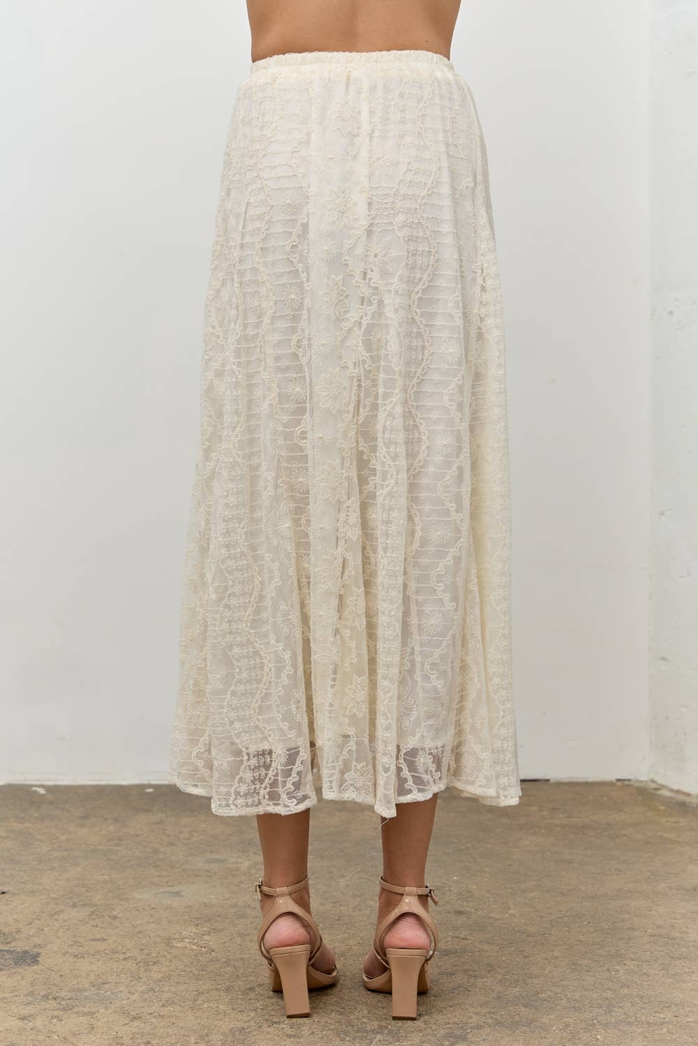 Cordelia Lace Midi Skirt - Multi
