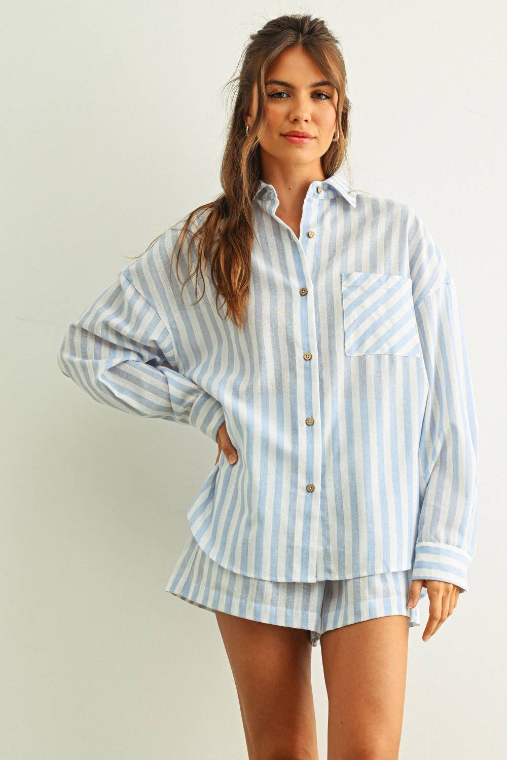 Eda Stripe Linen Shirt - Multi