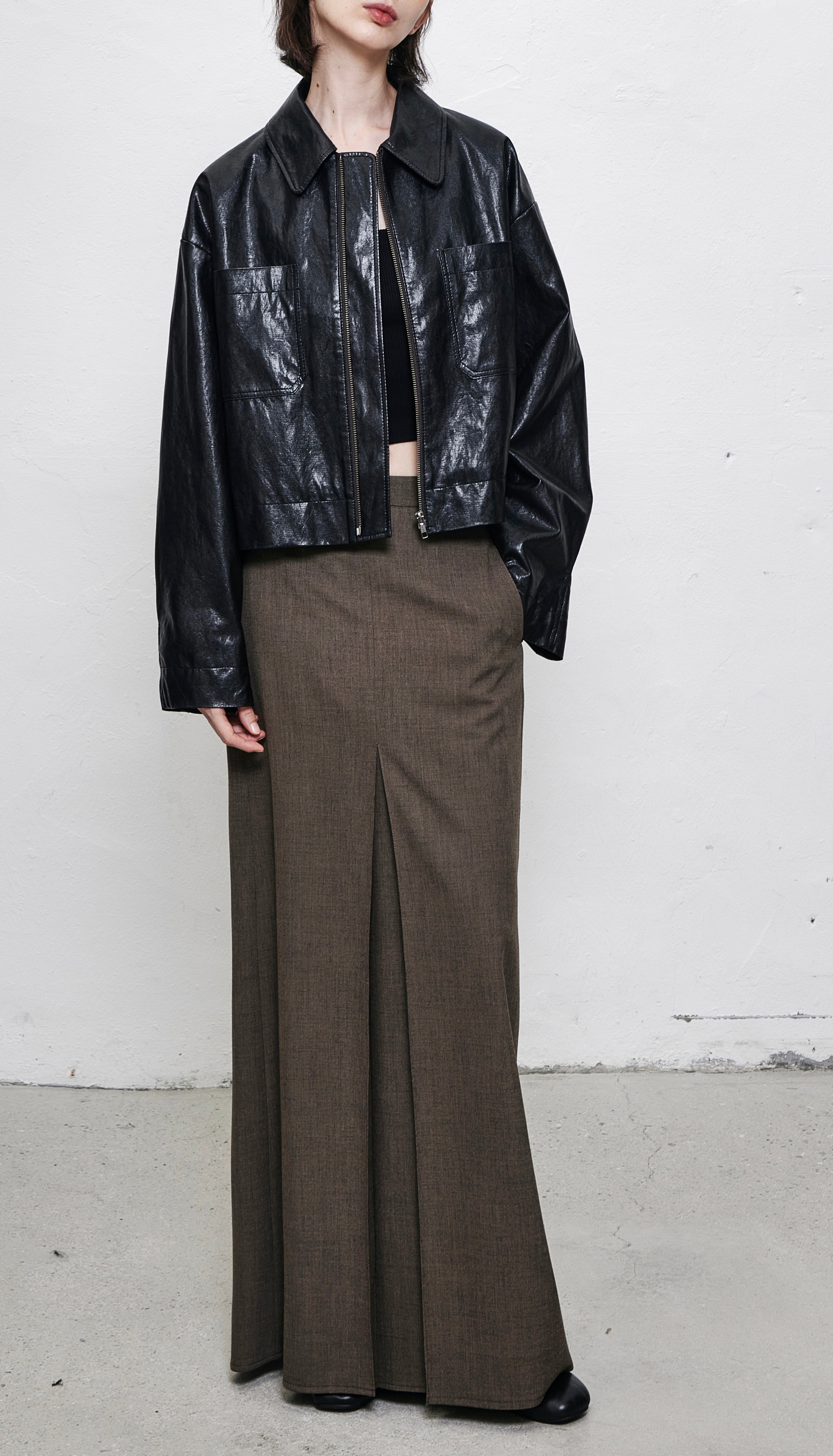 Divided Maxi Skirt Khaki