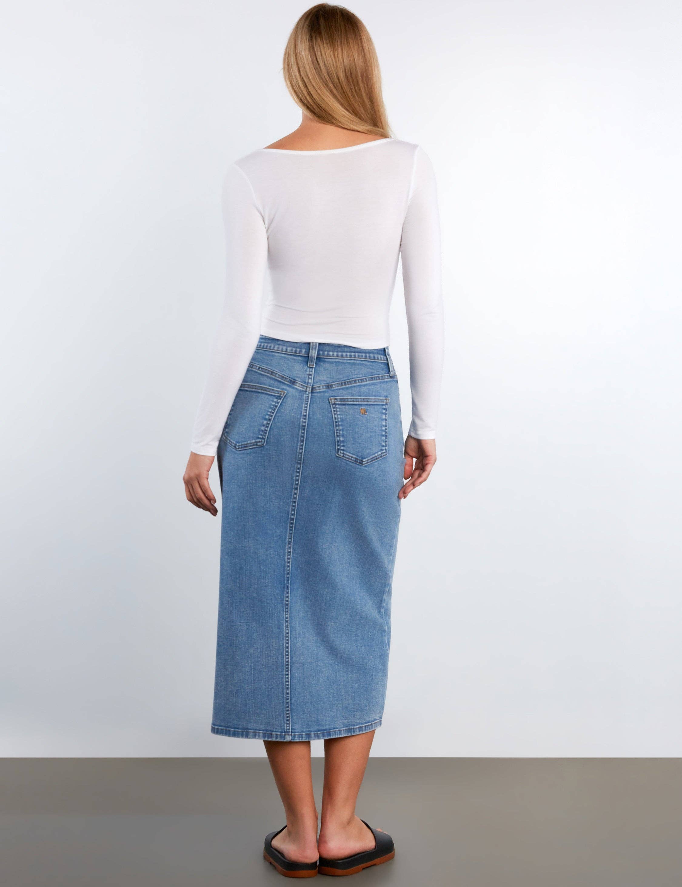 Lucy Denim Midi Skirt - Lightwash