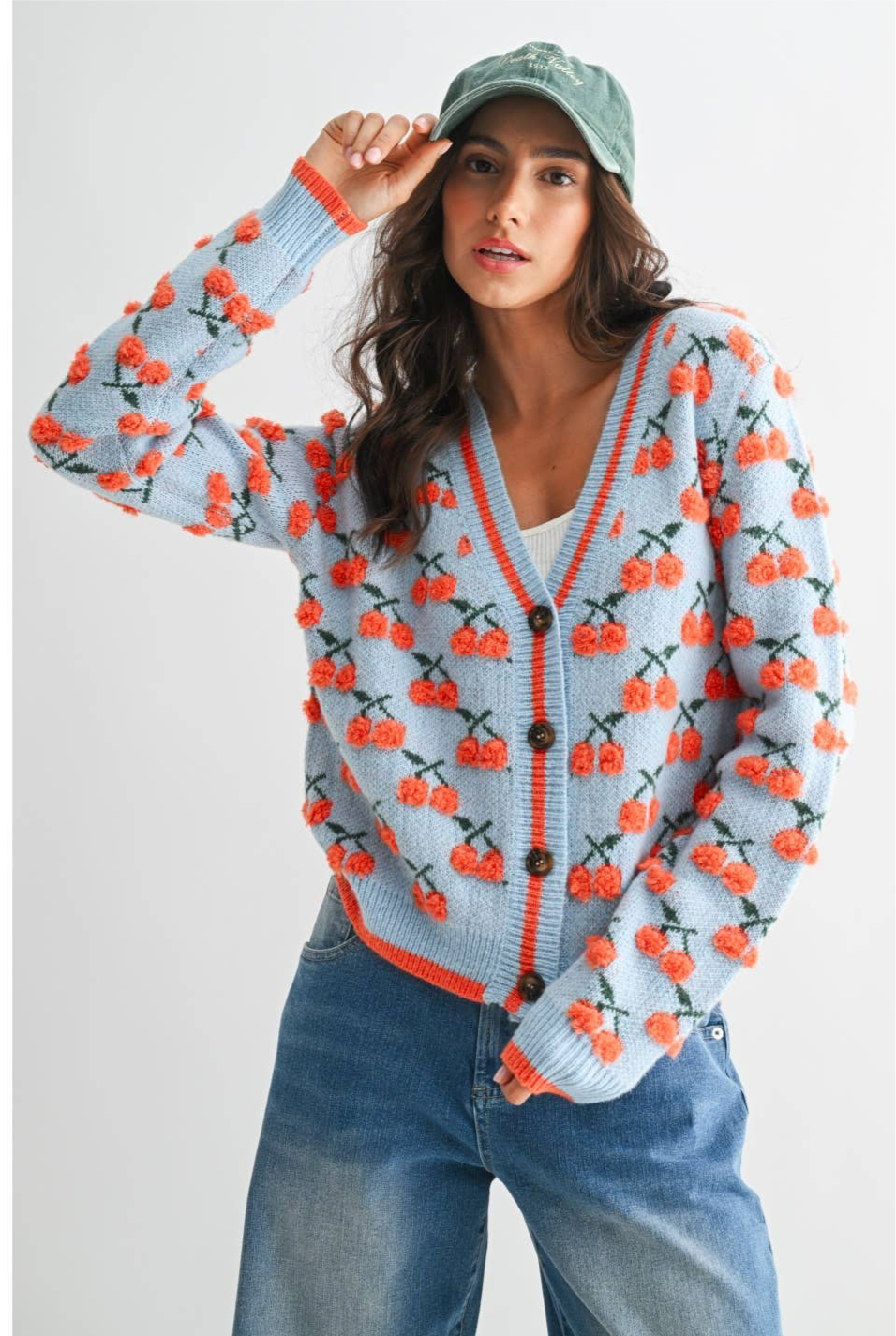 Cherry Knit Wool Cardigan