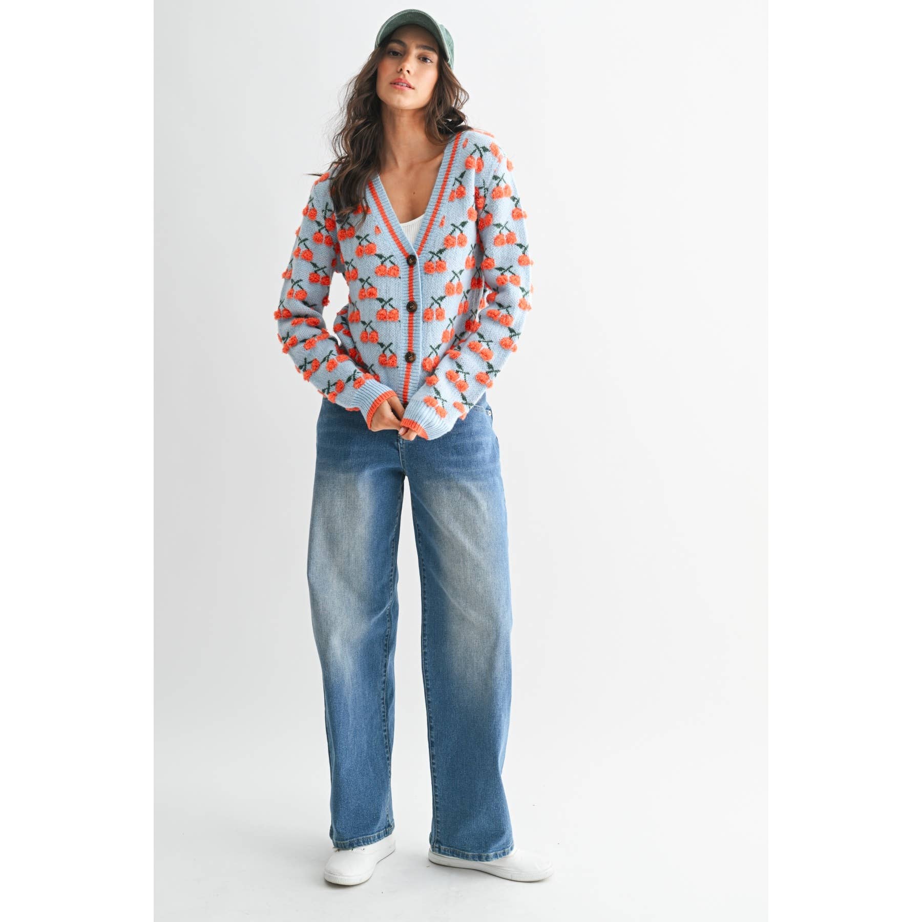 Cherry Knit Wool Cardigan