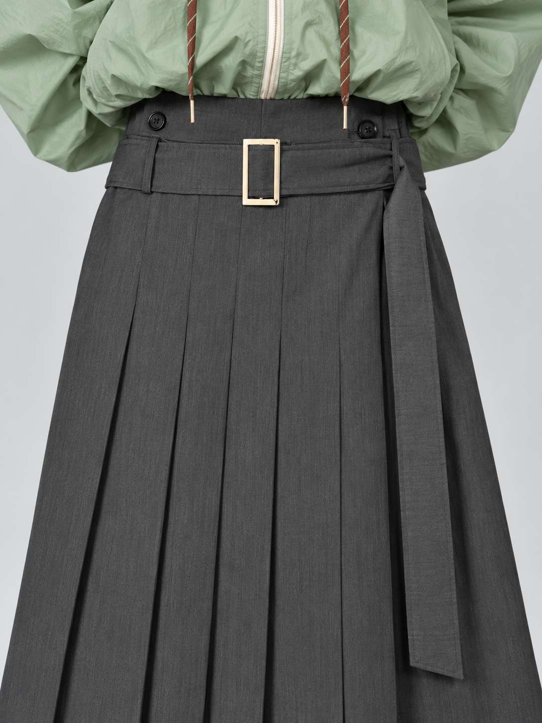 Sutton Belted Skirt Grey
