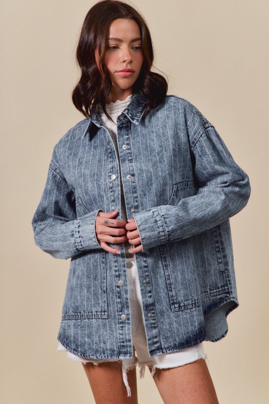 Alle Stripe Denim Shacket