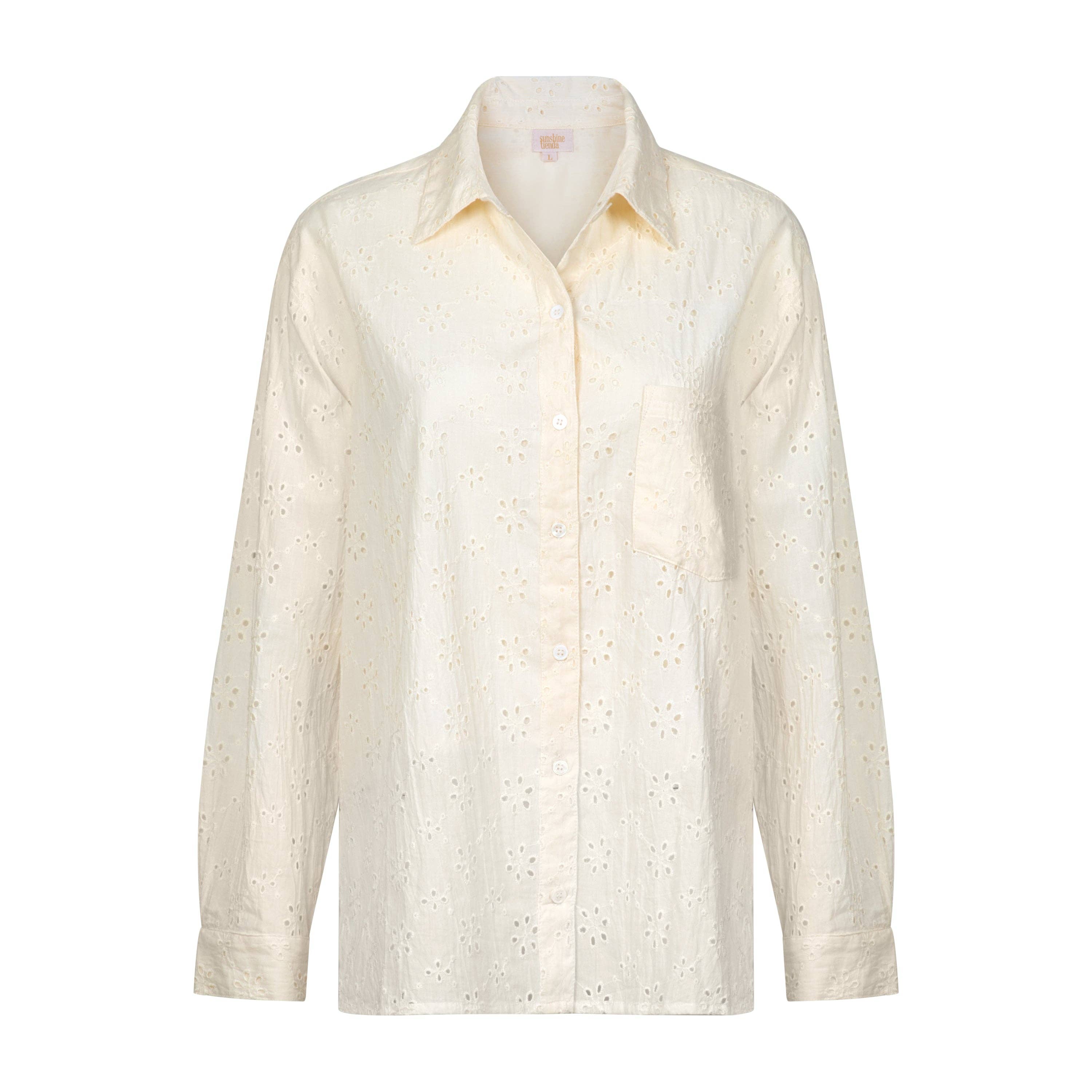 Ivory Eyelet Bermuda Button Down