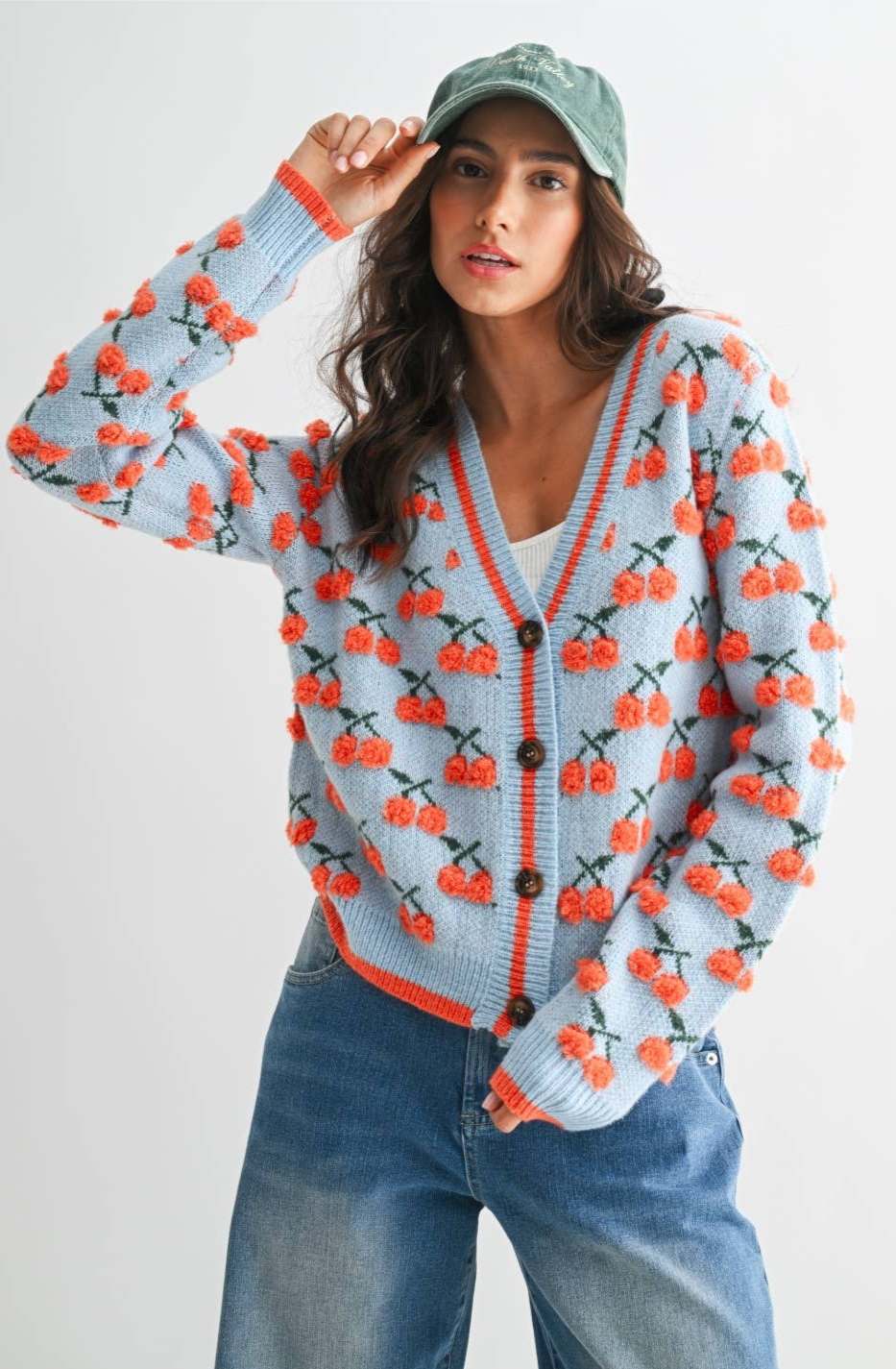 Cherry Knit Wool Cardigan