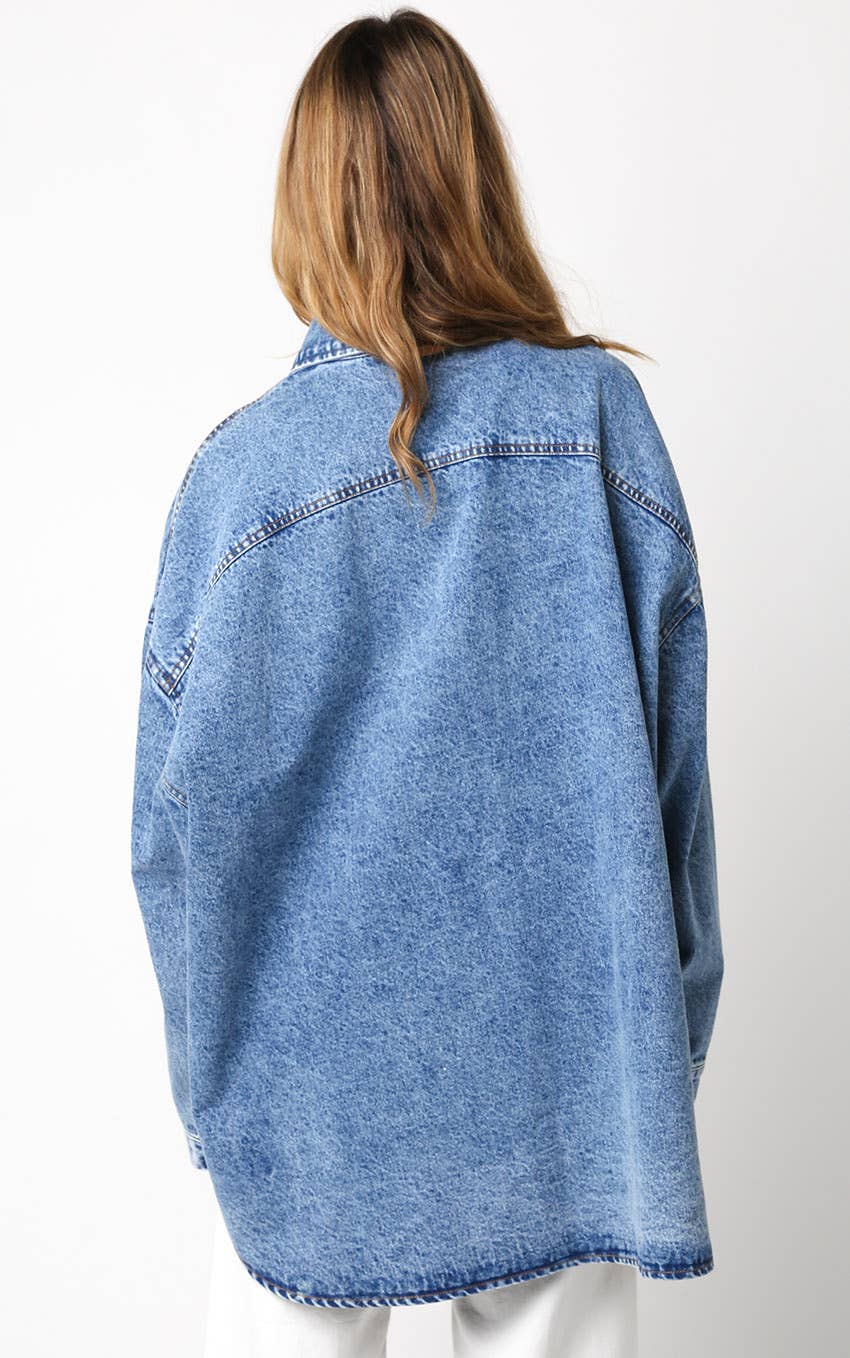 Finley Oversized Denim Shirt - Multi