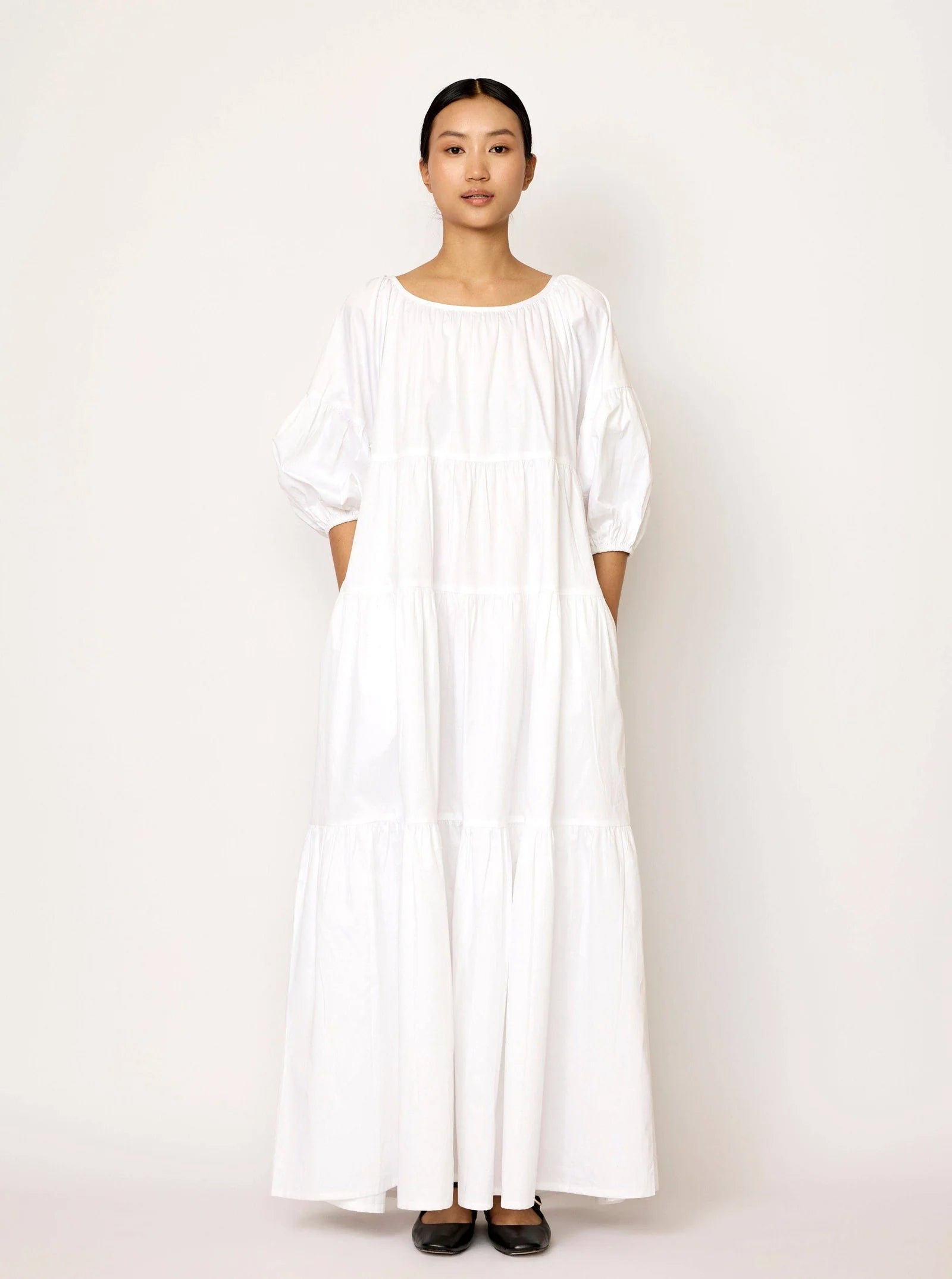 Voluminous Tiered Maxi Dress - Multi