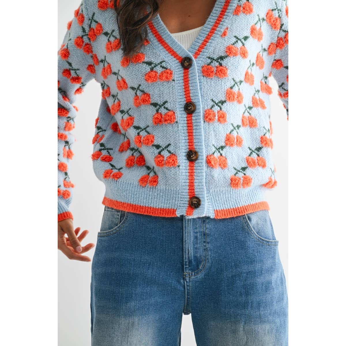Cherry Knit Wool Cardigan