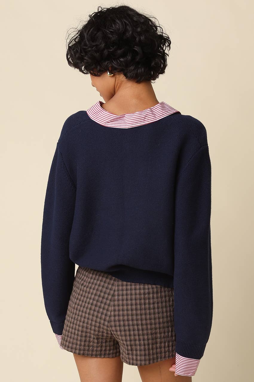 Jill Collar Knit Top