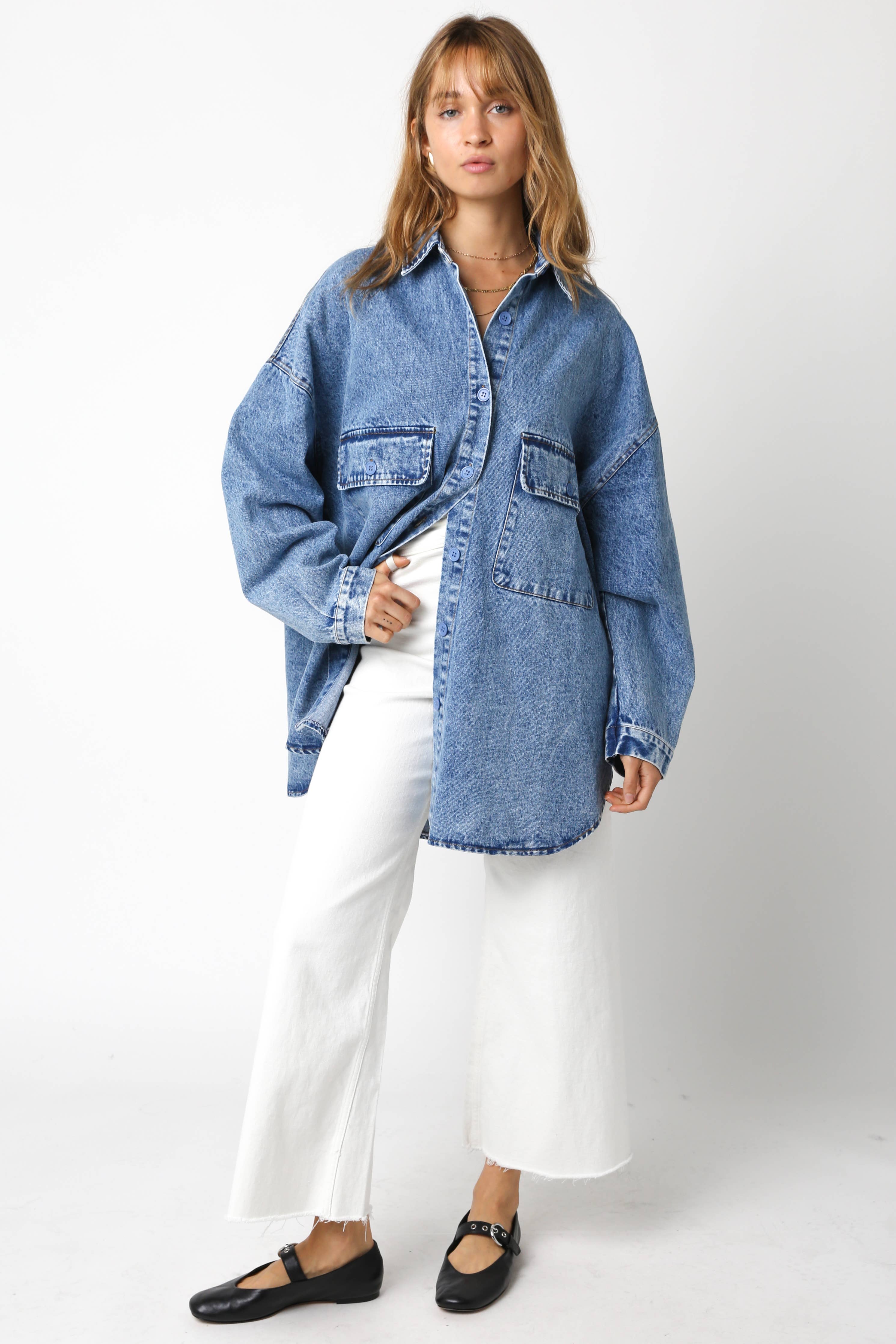 Finley Oversized Denim Shirt - Multi