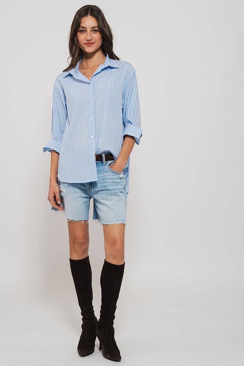 Striped Twill Button down