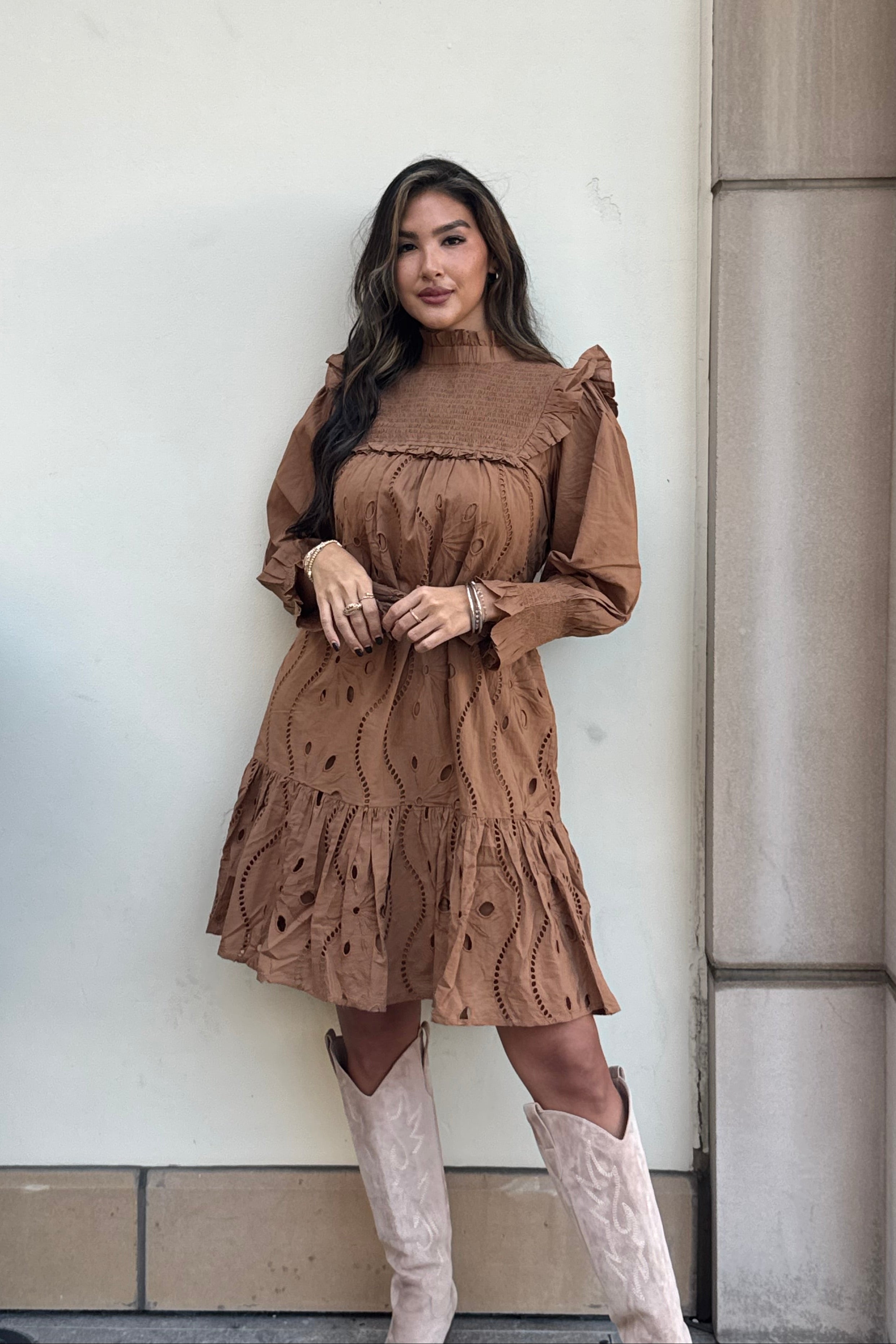 Abigail Frock Dress - Brown