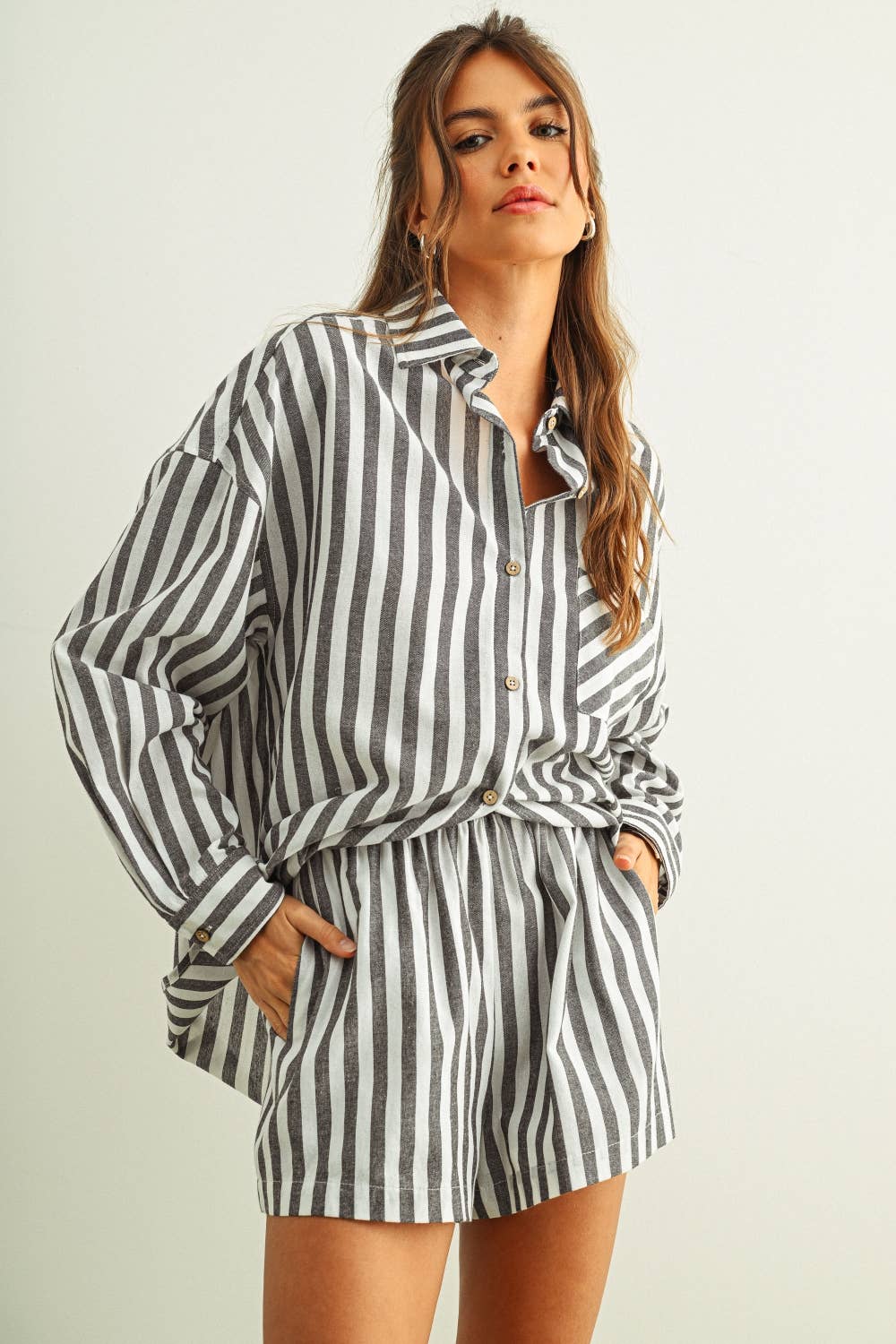 Eda Stripe Linen Shirt - Multi