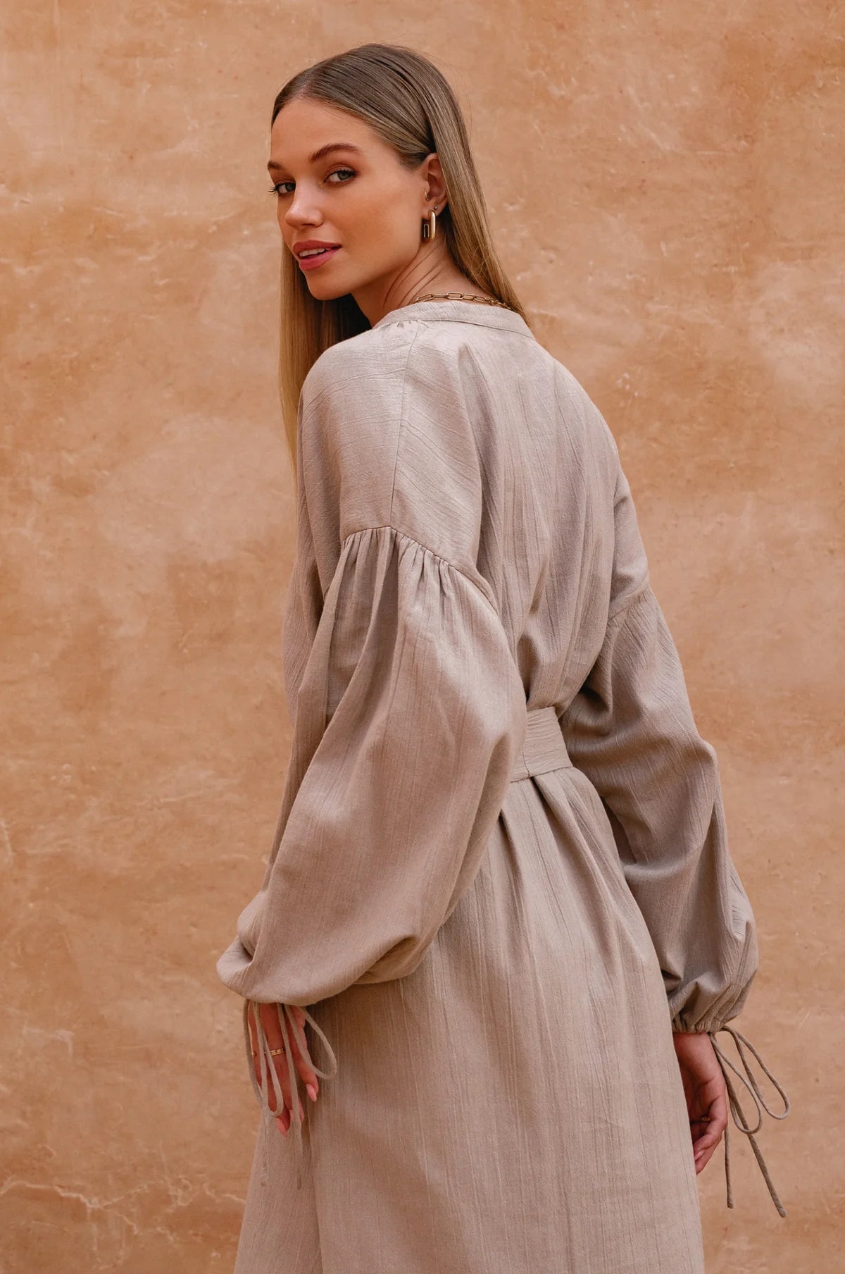 Denise Kimono Dress - Oatmeal