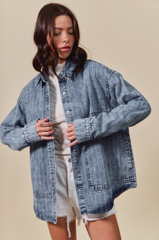 Alle Stripe Denim Shacket