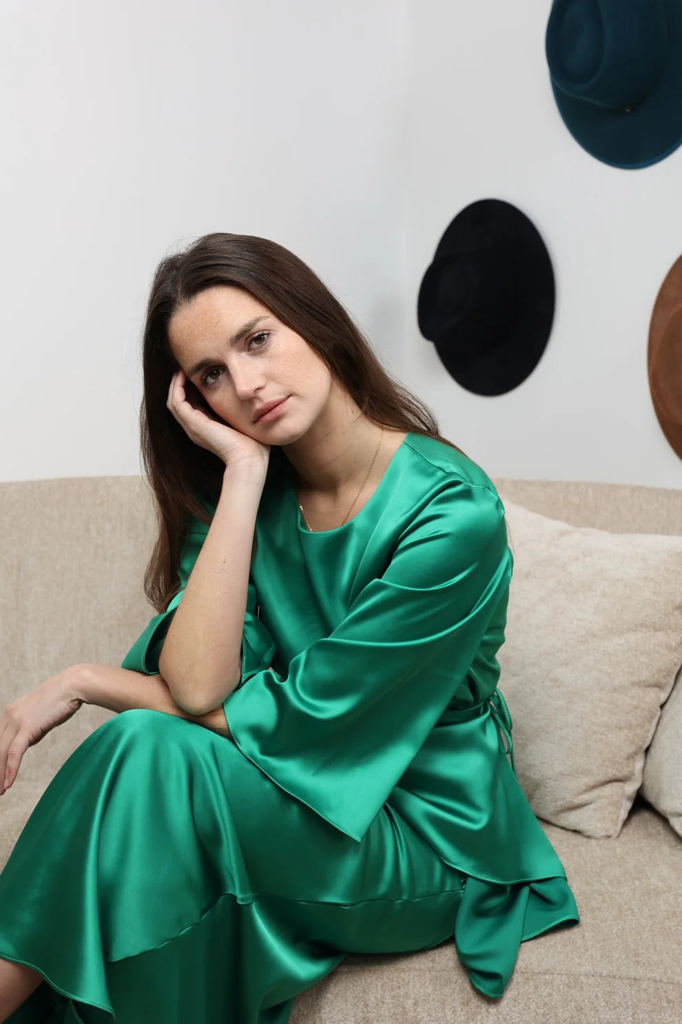 Nurit silk set - green