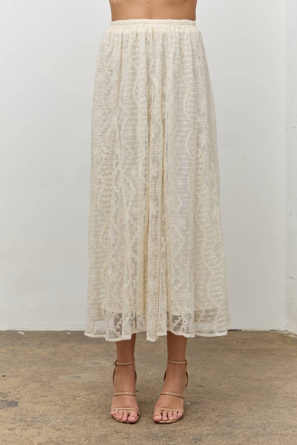 Cordelia Lace Midi Skirt - Multi