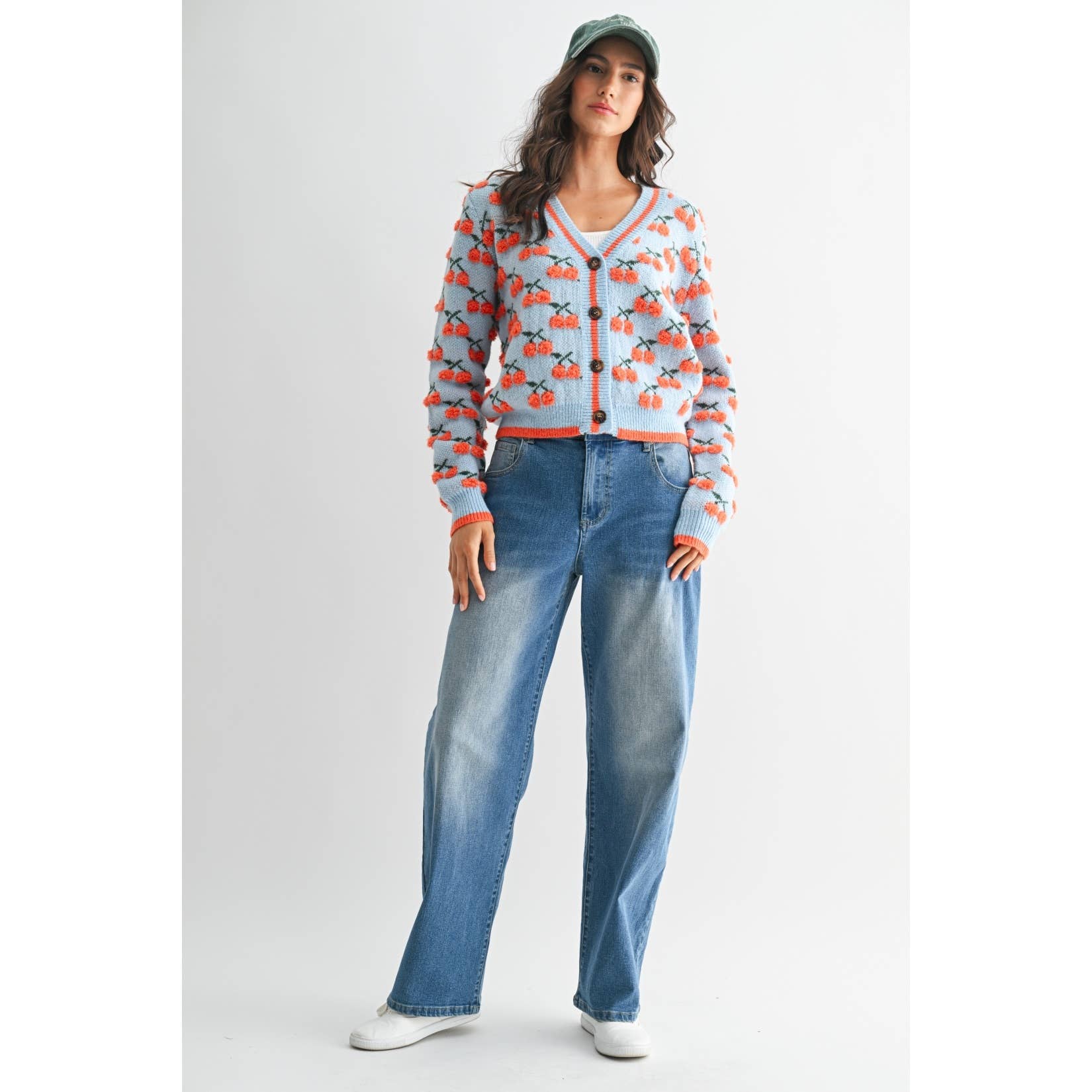 Cherry Knit Wool Cardigan