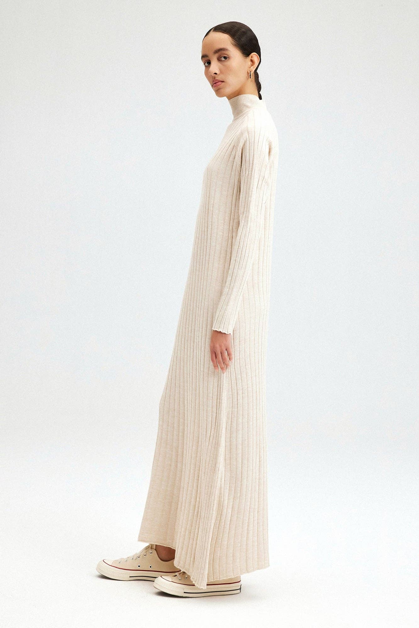 Harlow Ribbed Maxi Dress - Stone