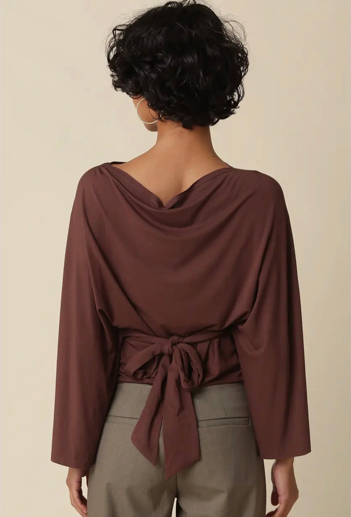 Allyson Back-Tie Dolman Sleeve Top - Multi
