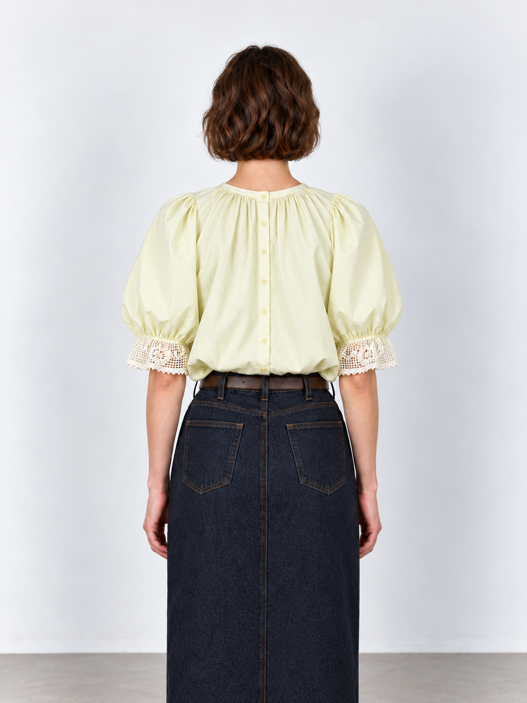 Sylvie Lace-Trim Blouse - butter