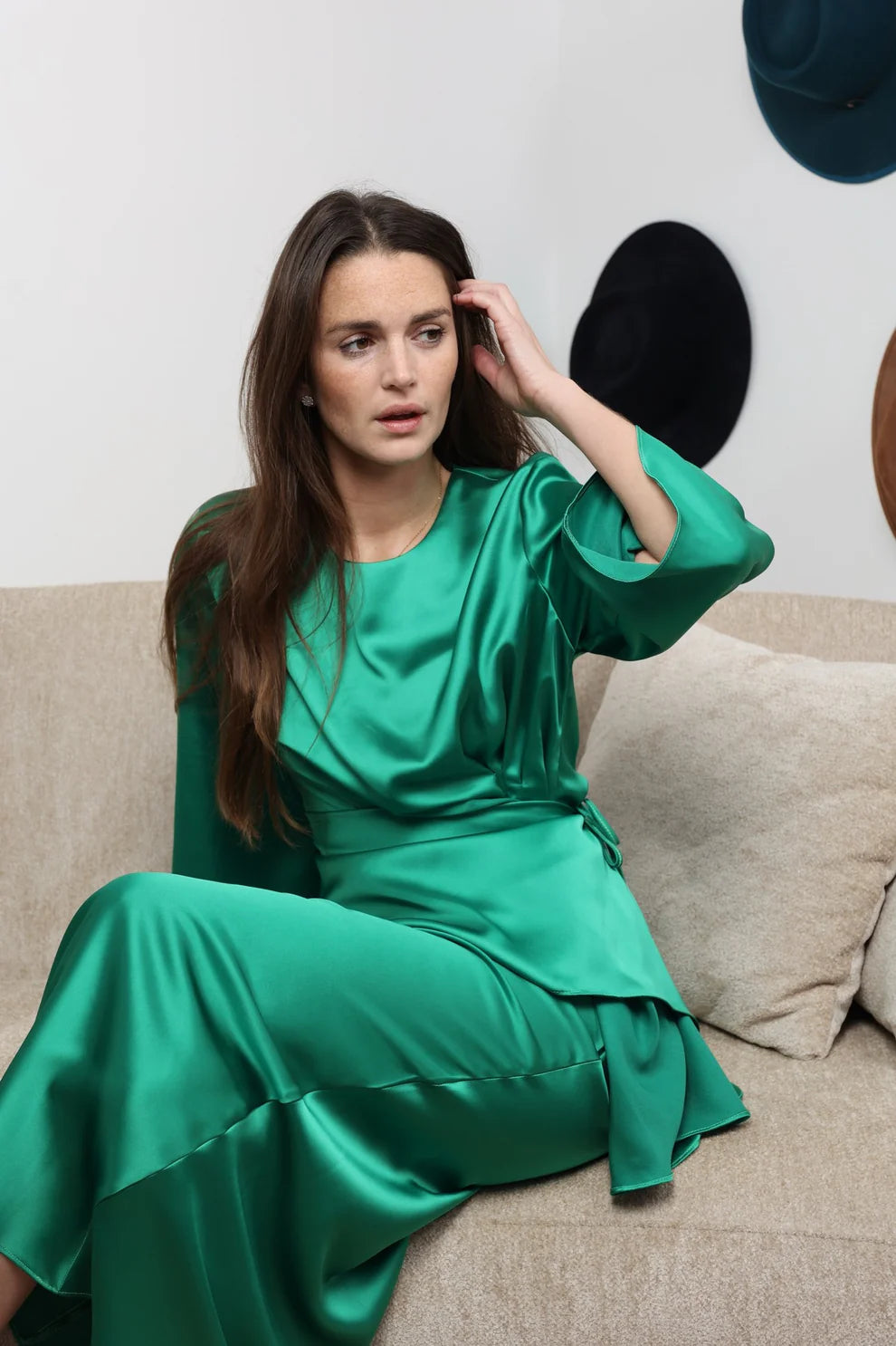 Nurit silk set - green