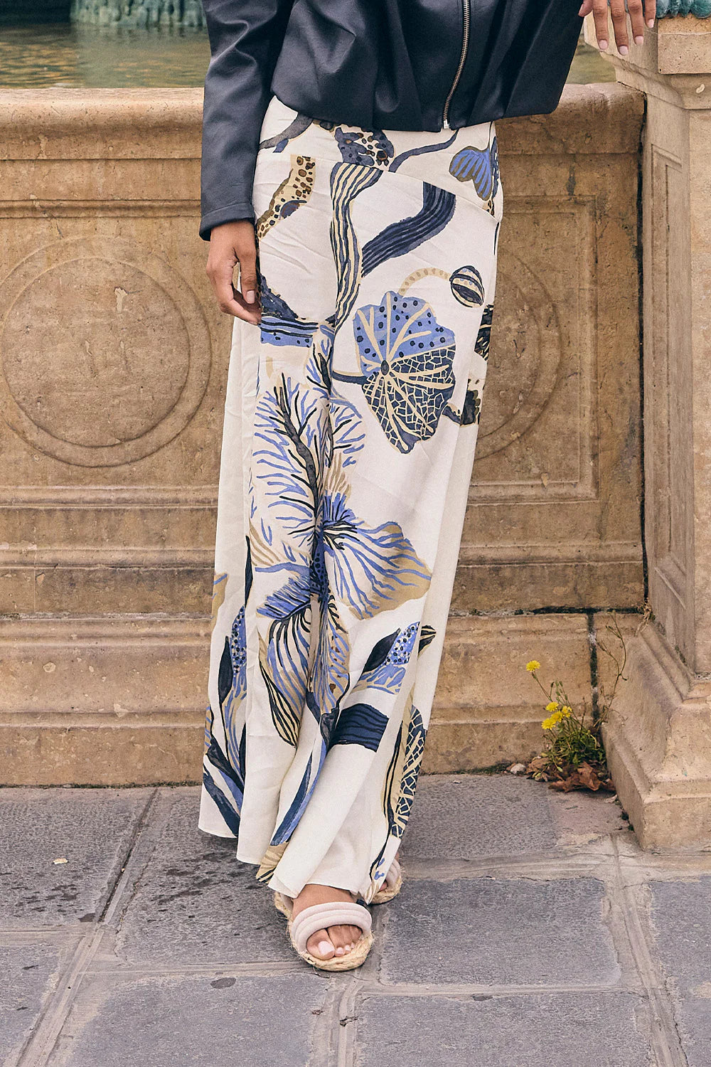 Solene Skirt Ivory Blue