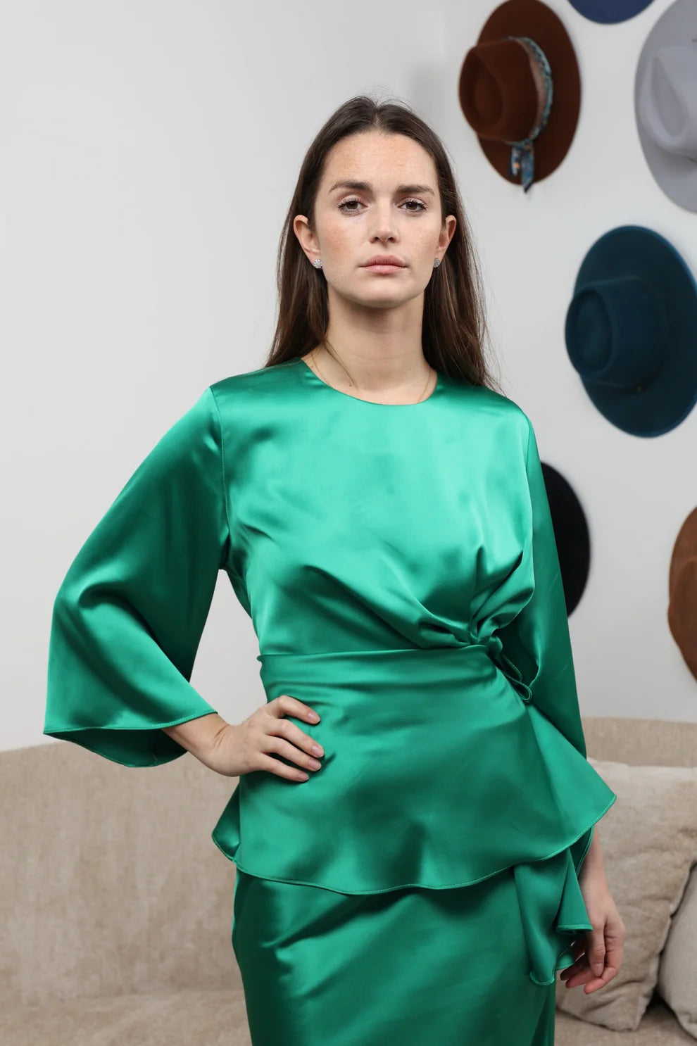 Nurit silk set - green