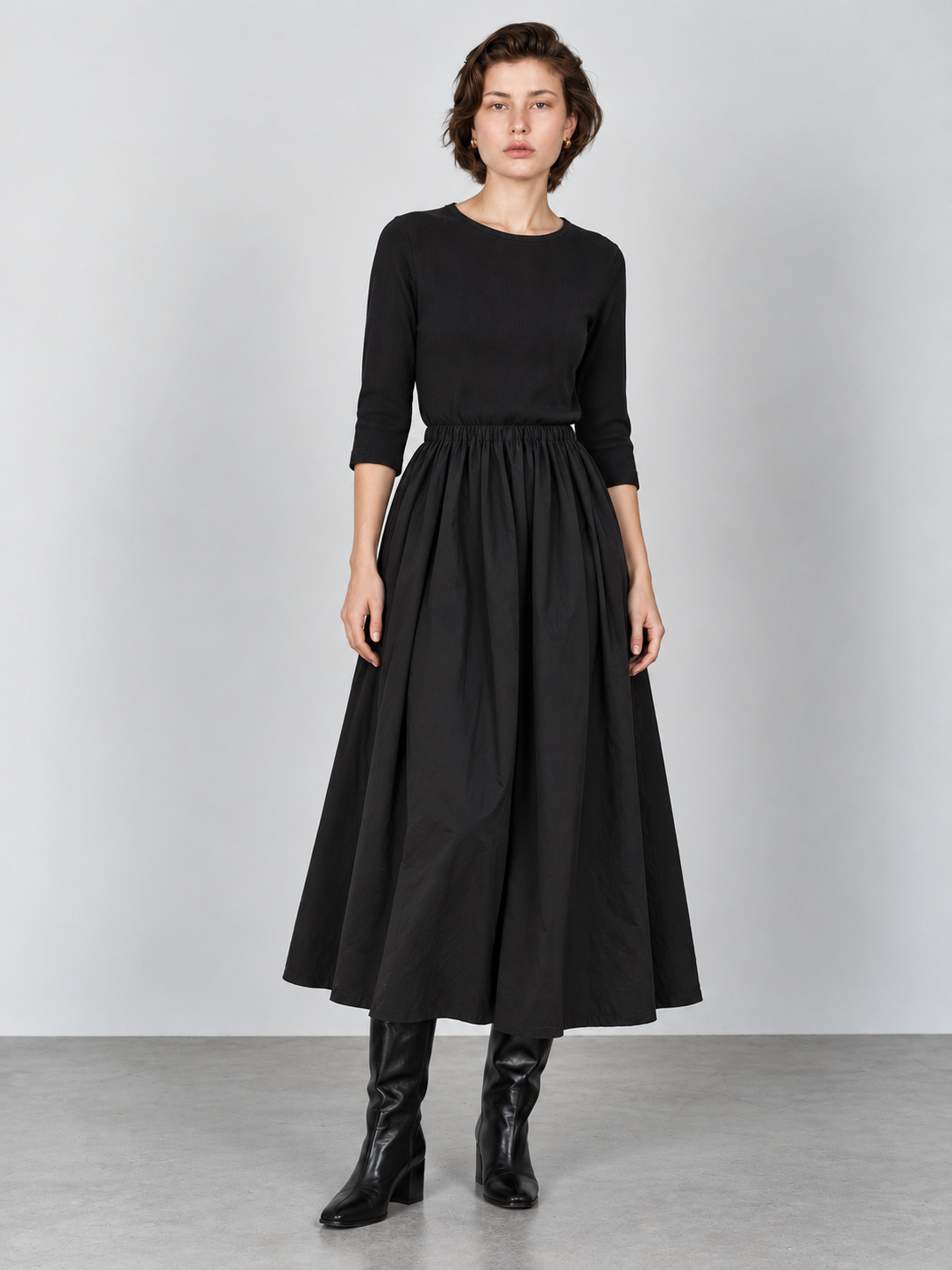 Remi rib Dress Black
