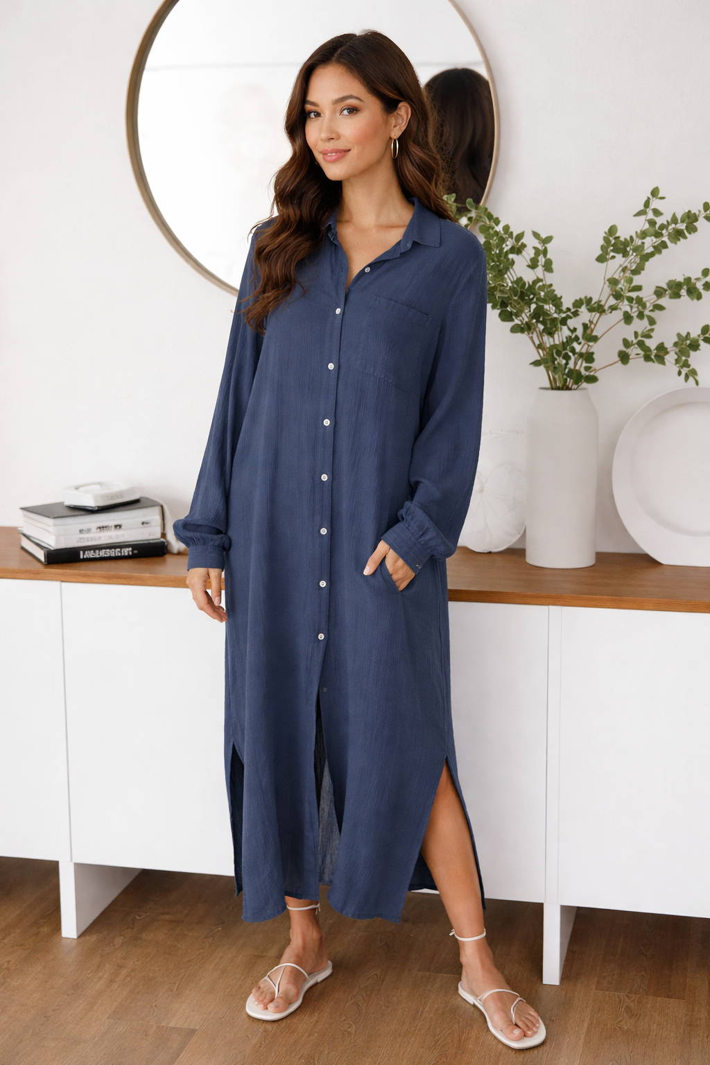 Sahara GauzeDress - Navy