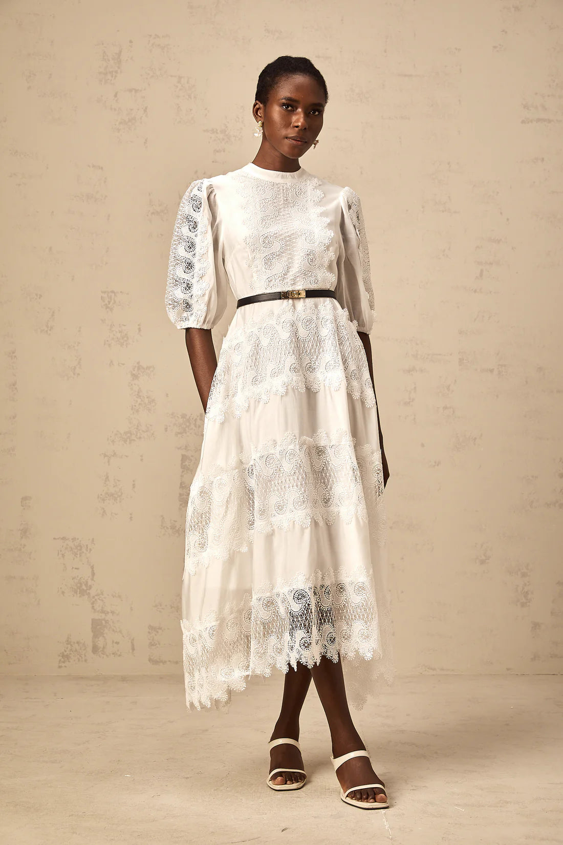 Tamara White Belted Dress