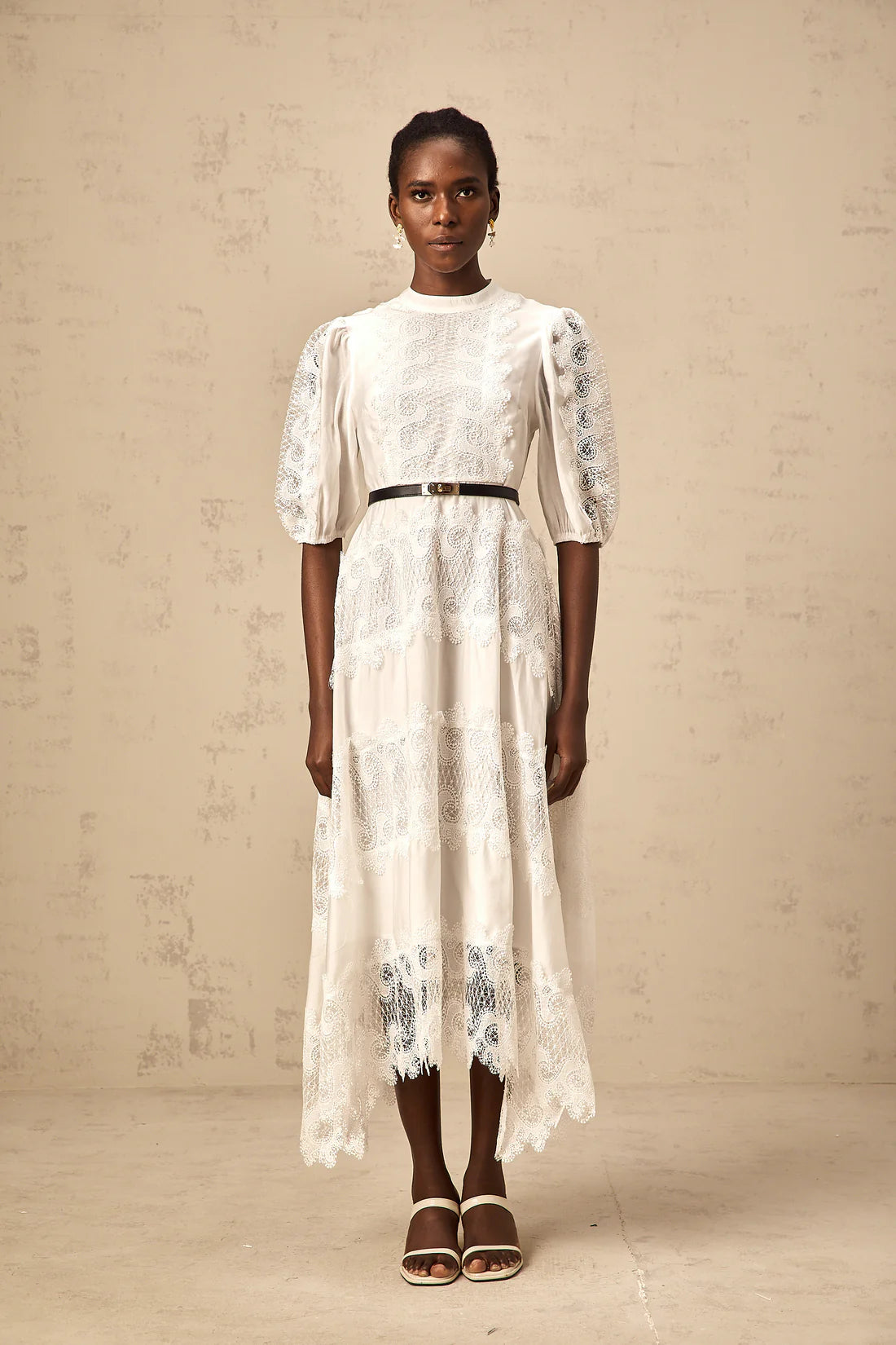 Tamara White Belted Dress