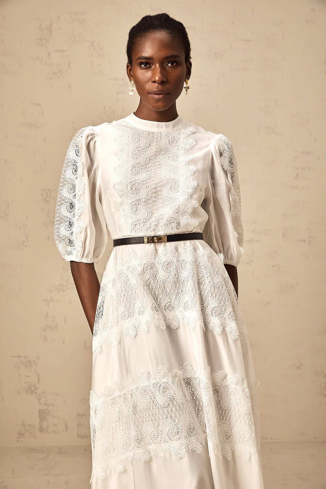 Tamara White Belted Dress